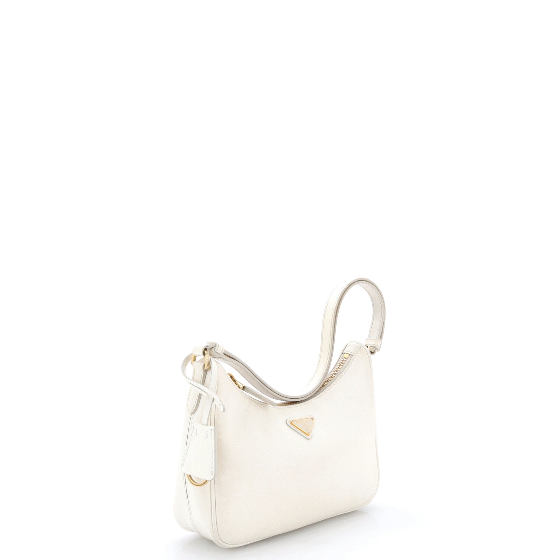 Adjustable Handle Zip Hobo Saffiano Leather Mini