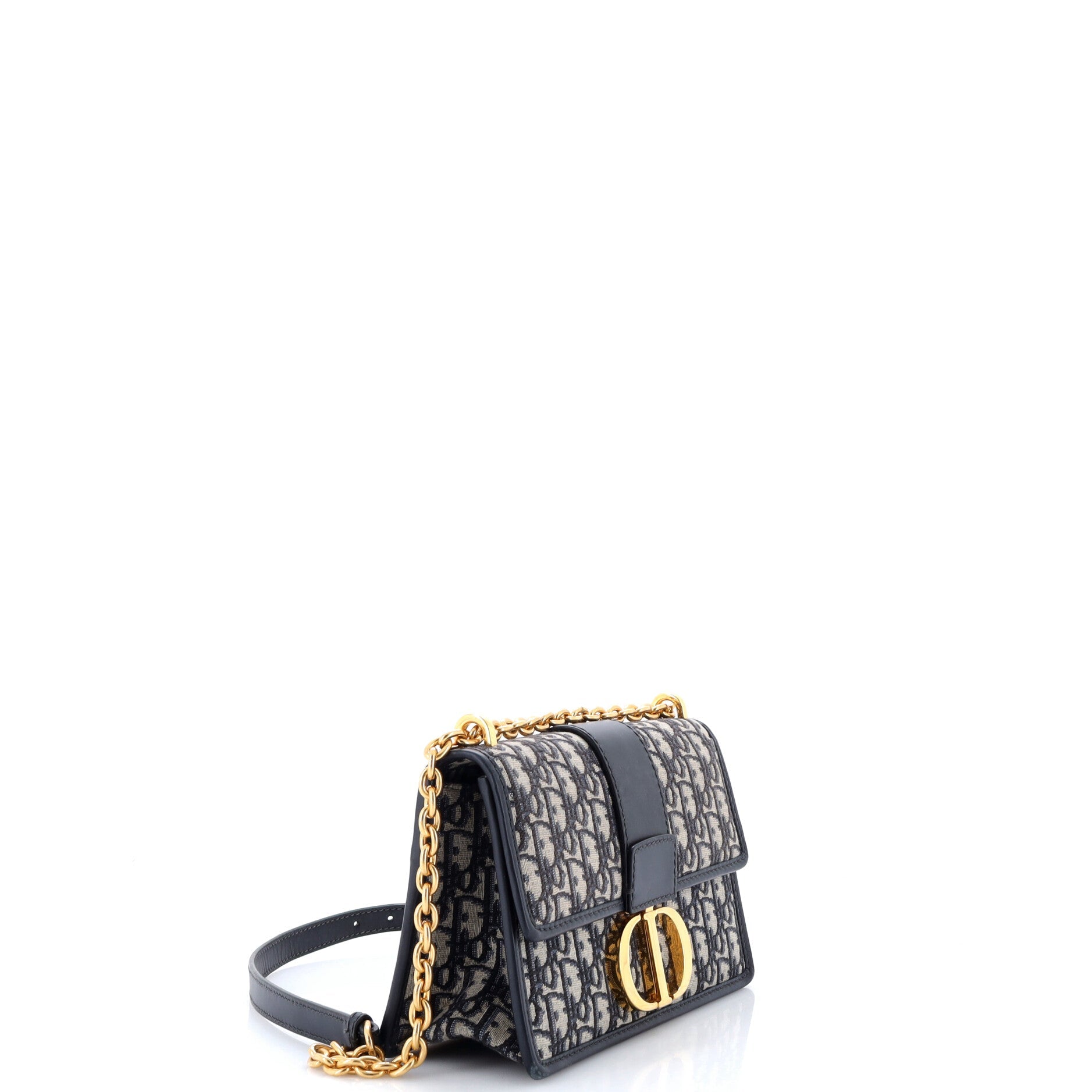 30 Montaigne Chain Flap Bag Oblique Canvas East West