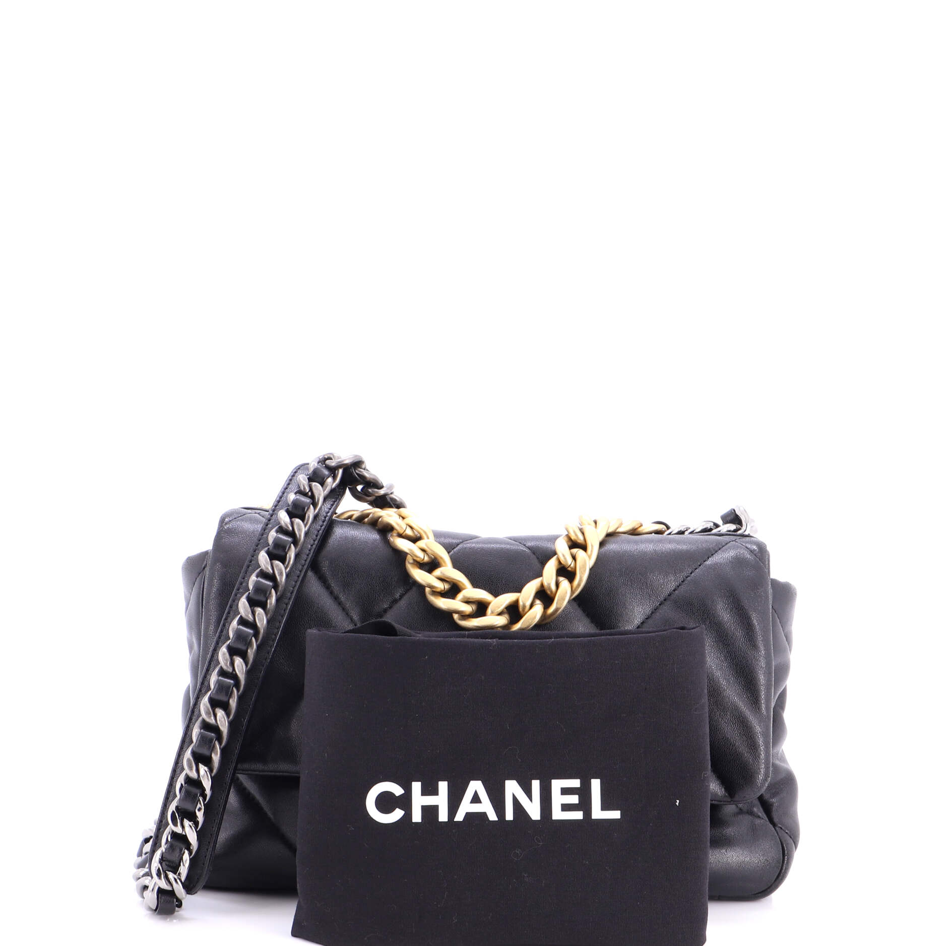 19 Flap Bag Quilted Leather Medium