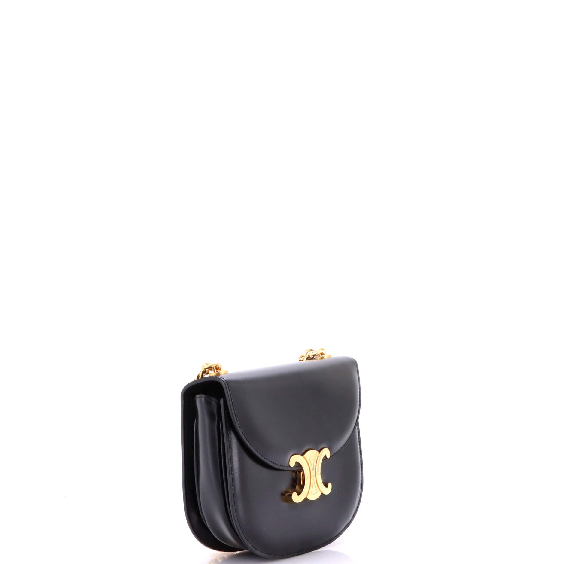 Triomphe Besace Clea Chain Flap Bag Leather