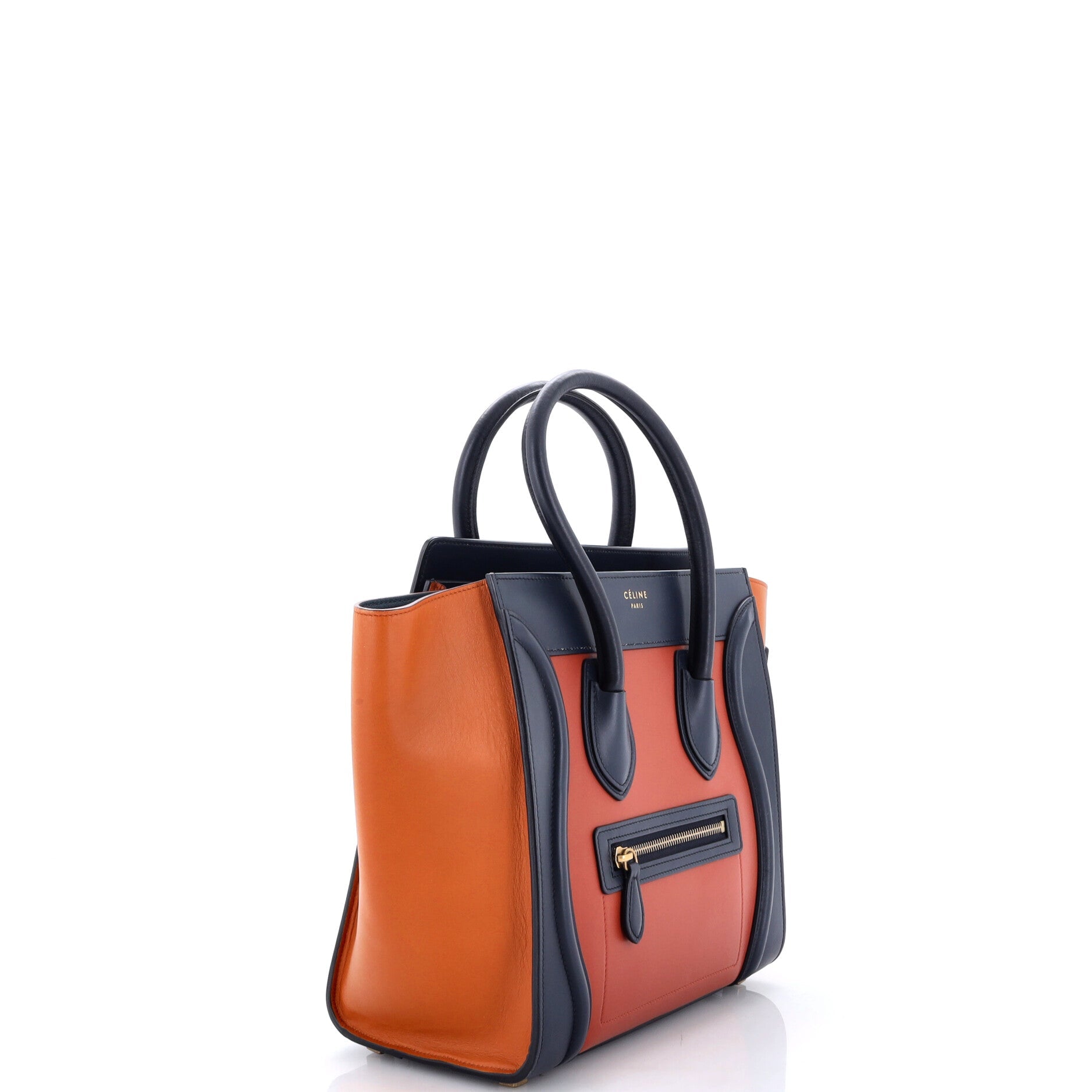 Tricolor Luggage Bag Leather Micro