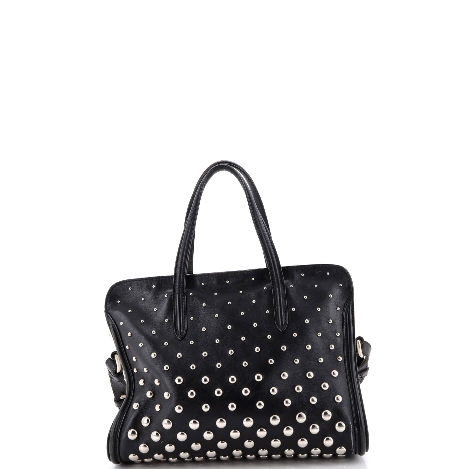 Alexander McQueen Padlock Zip Around Tote Studded Leather Small