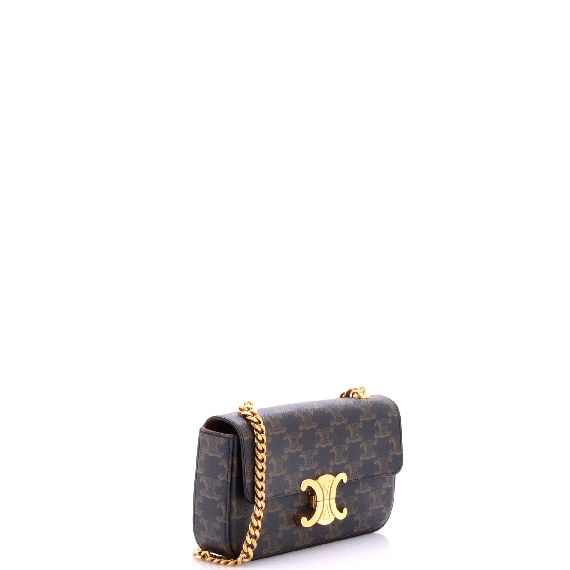 Triomphe Chain Shoulder Bag Triomphe Coated Canvas Small