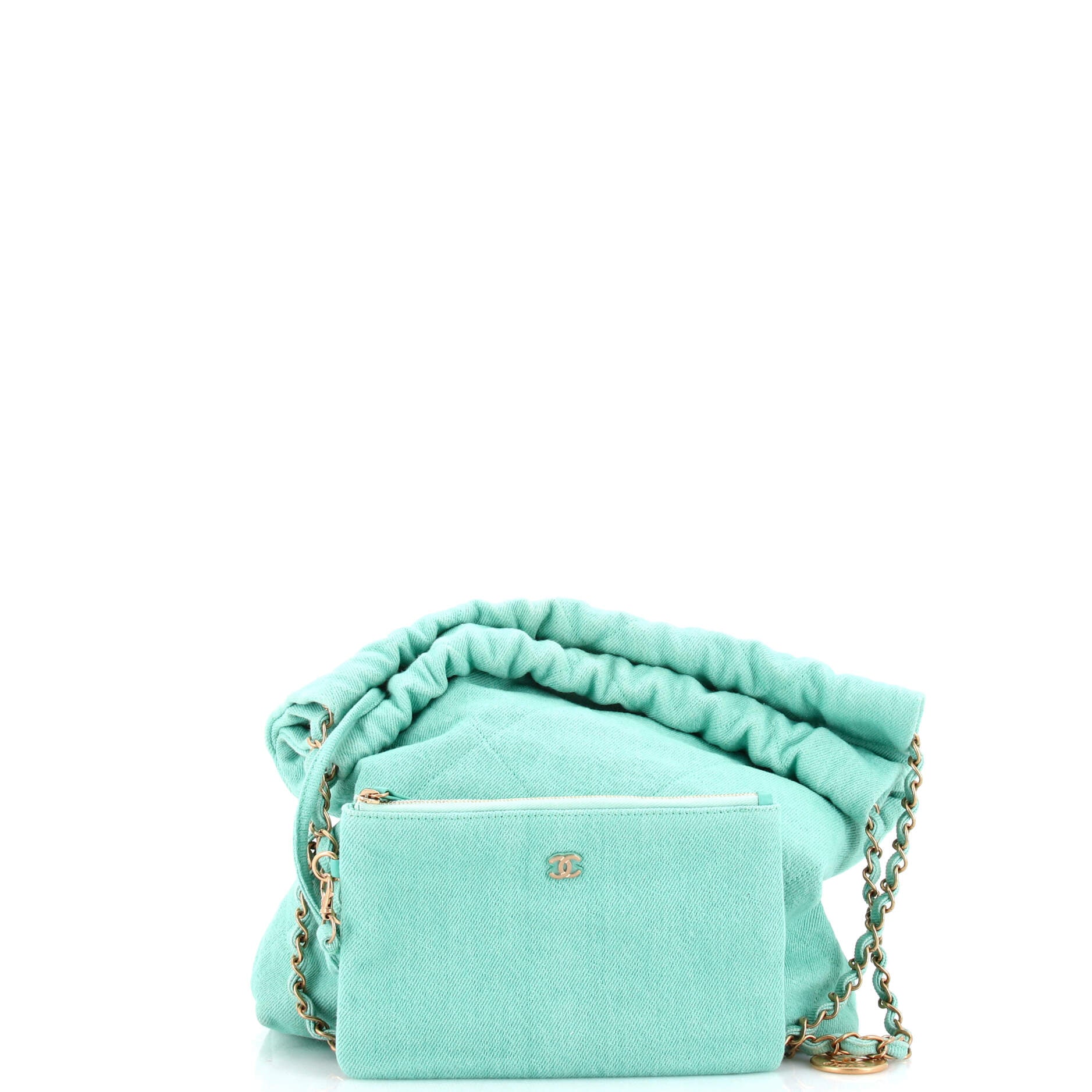 22 Chain Hobo Quilted Denim Small