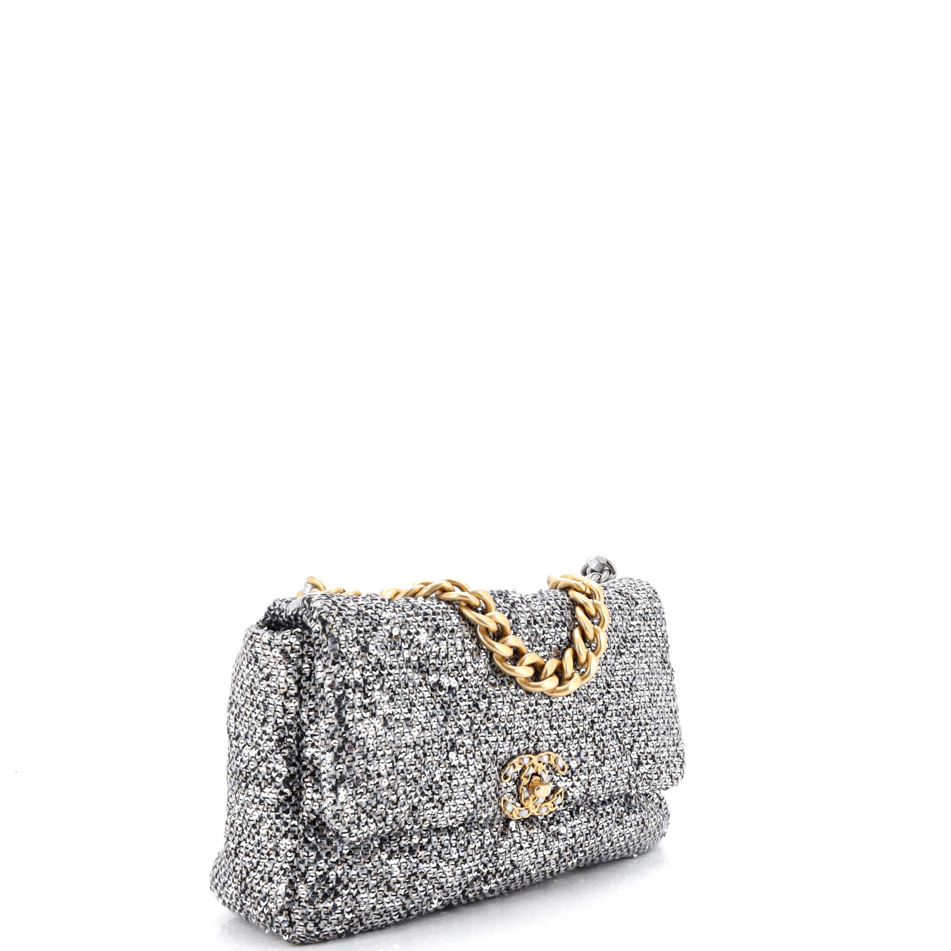 19 Flap Bag Quilted Sequins Medium