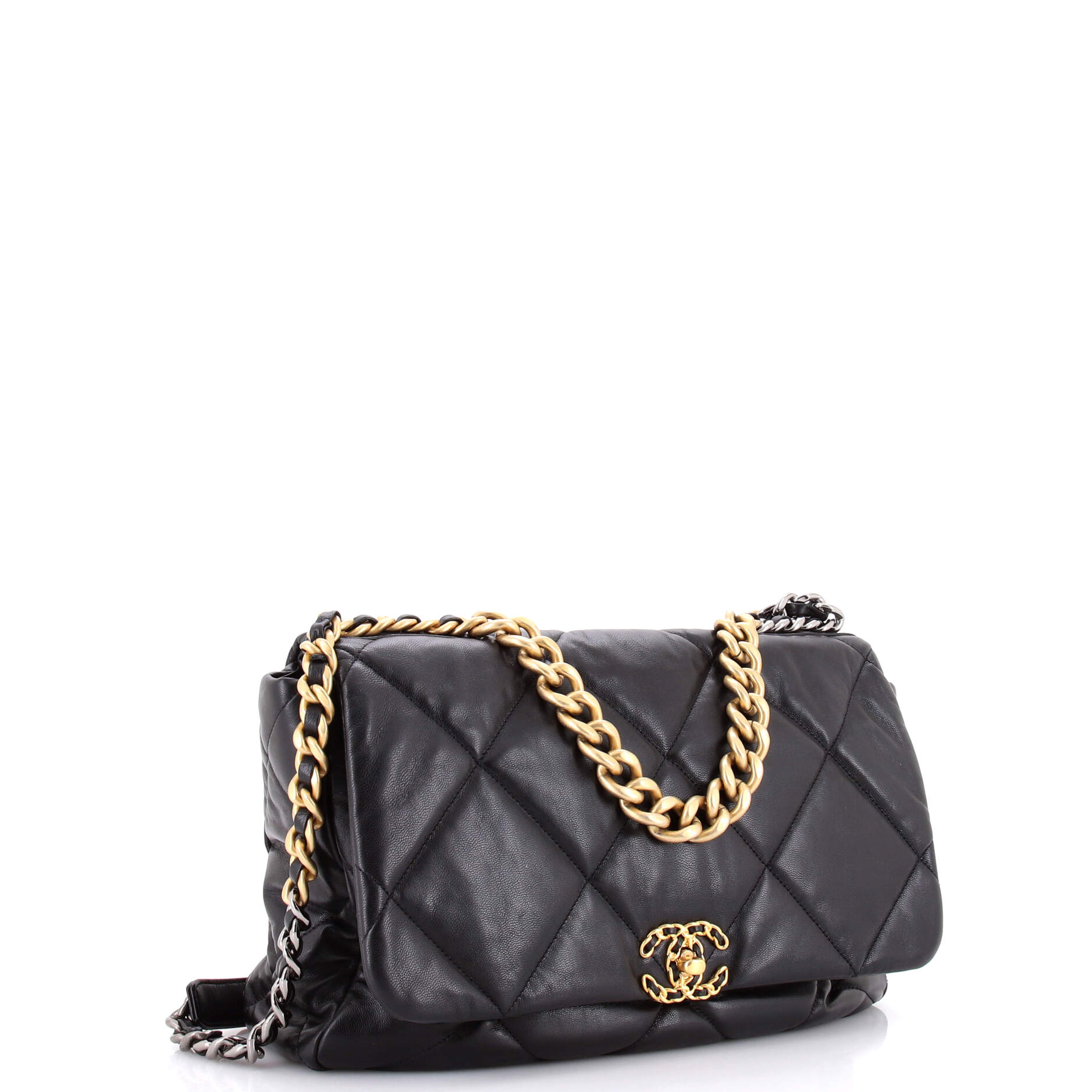 19 Flap Bag Quilted Leather Maxi