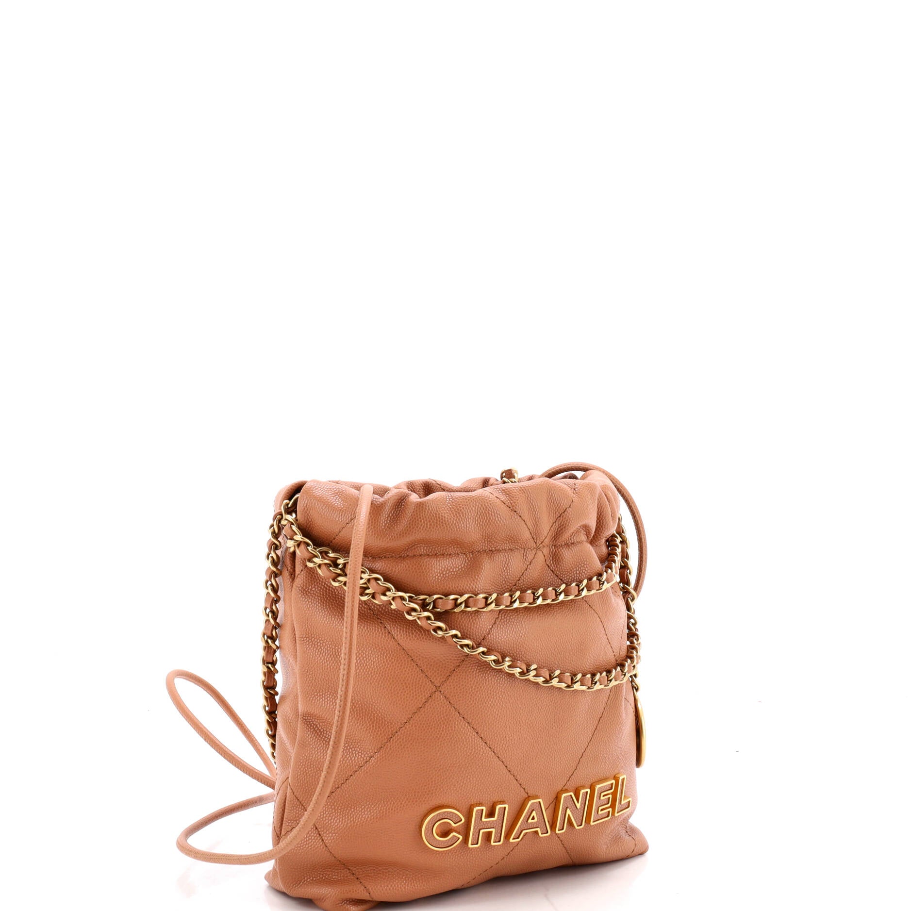 22 Chain Hobo Quilted Caviar Mini