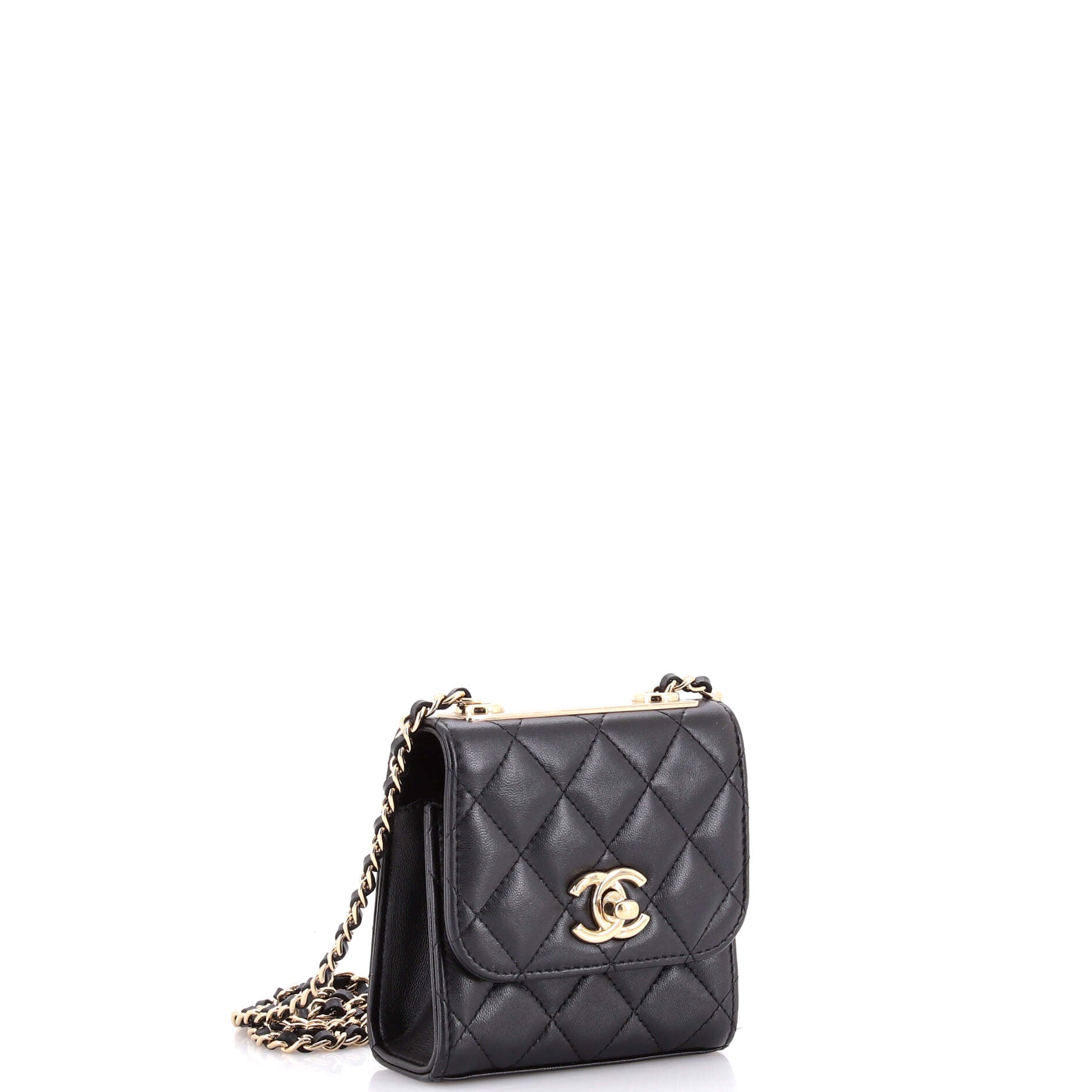 Trendy CC Clutch with Chain Quilted Lambskin Small