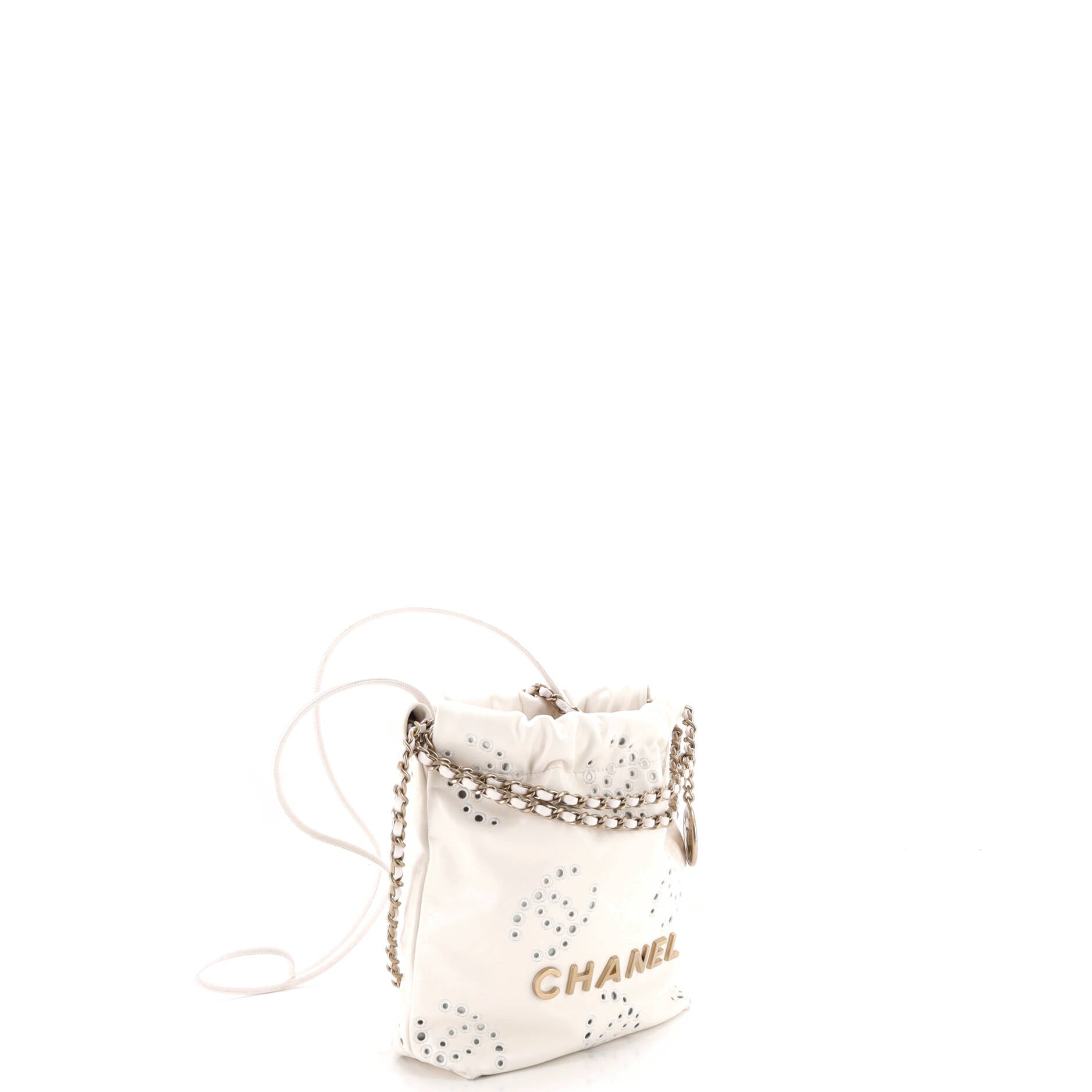 22 Chain Hobo CC Eyelet Embroidered Calfskin Mini