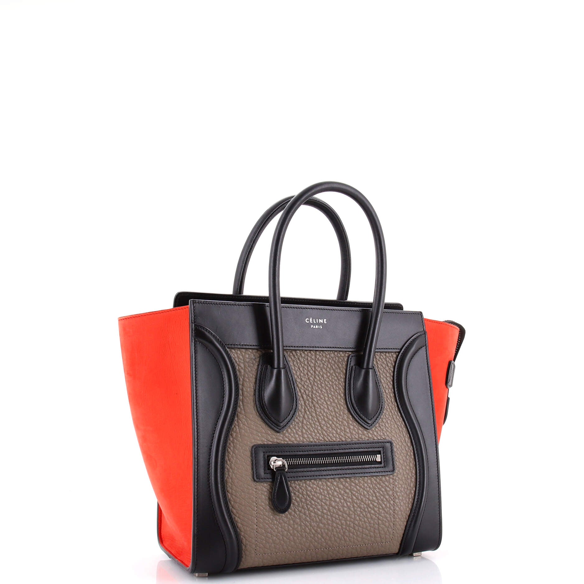 Tricolor Luggage Bag Leather Micro