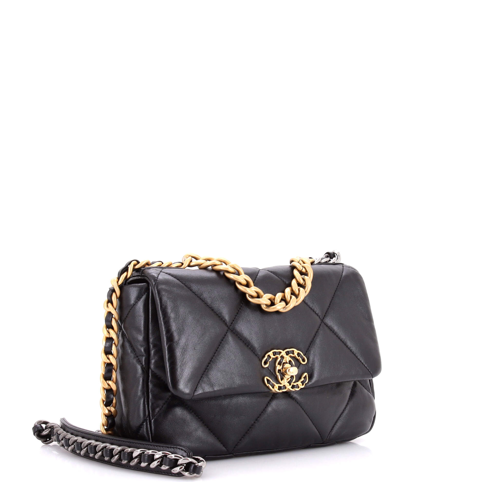 19 Flap Bag Quilted Leather Medium