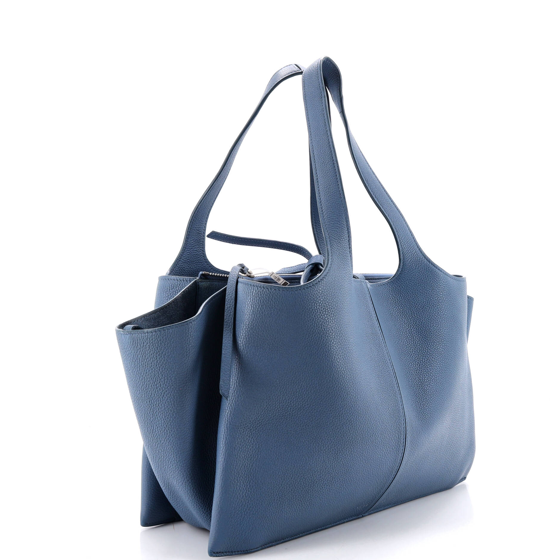 Tri-Fold Shoulder Bag Grained Calfskin Small