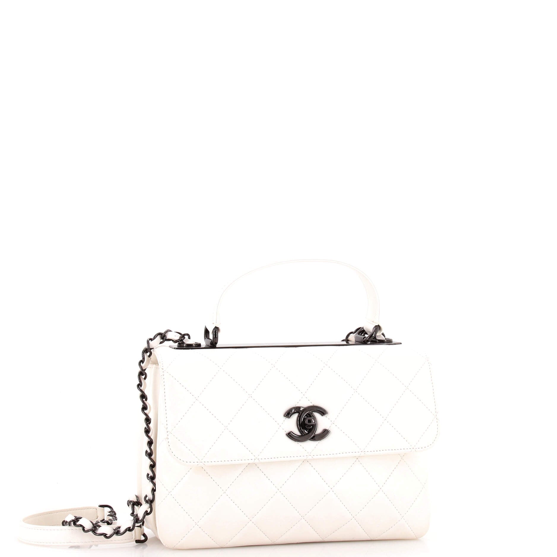 Trendy CC Top Handle Bag Quilted Lambskin Medium