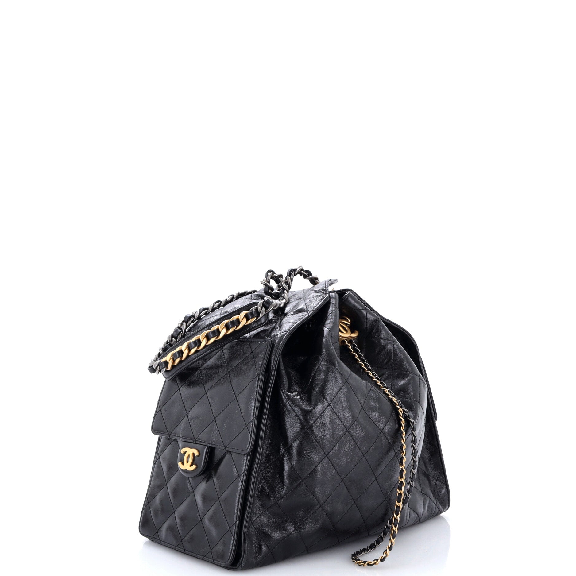 25 Hobo Bag Quilted Shiny Crumpled Calfskin Medium