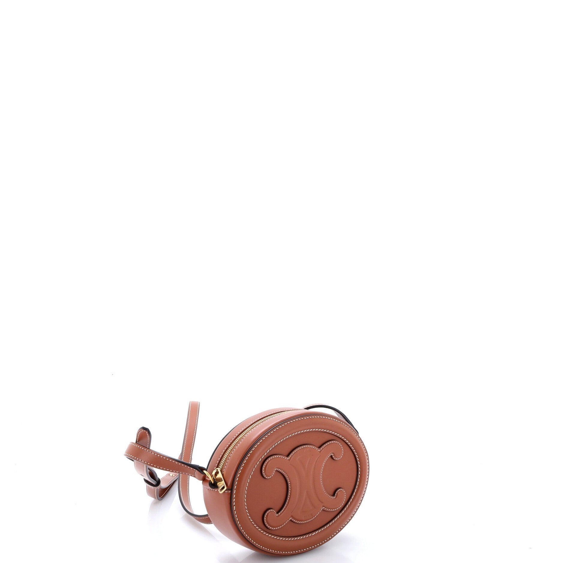 Triomphe Oval Crossbody Bag Leather Mini