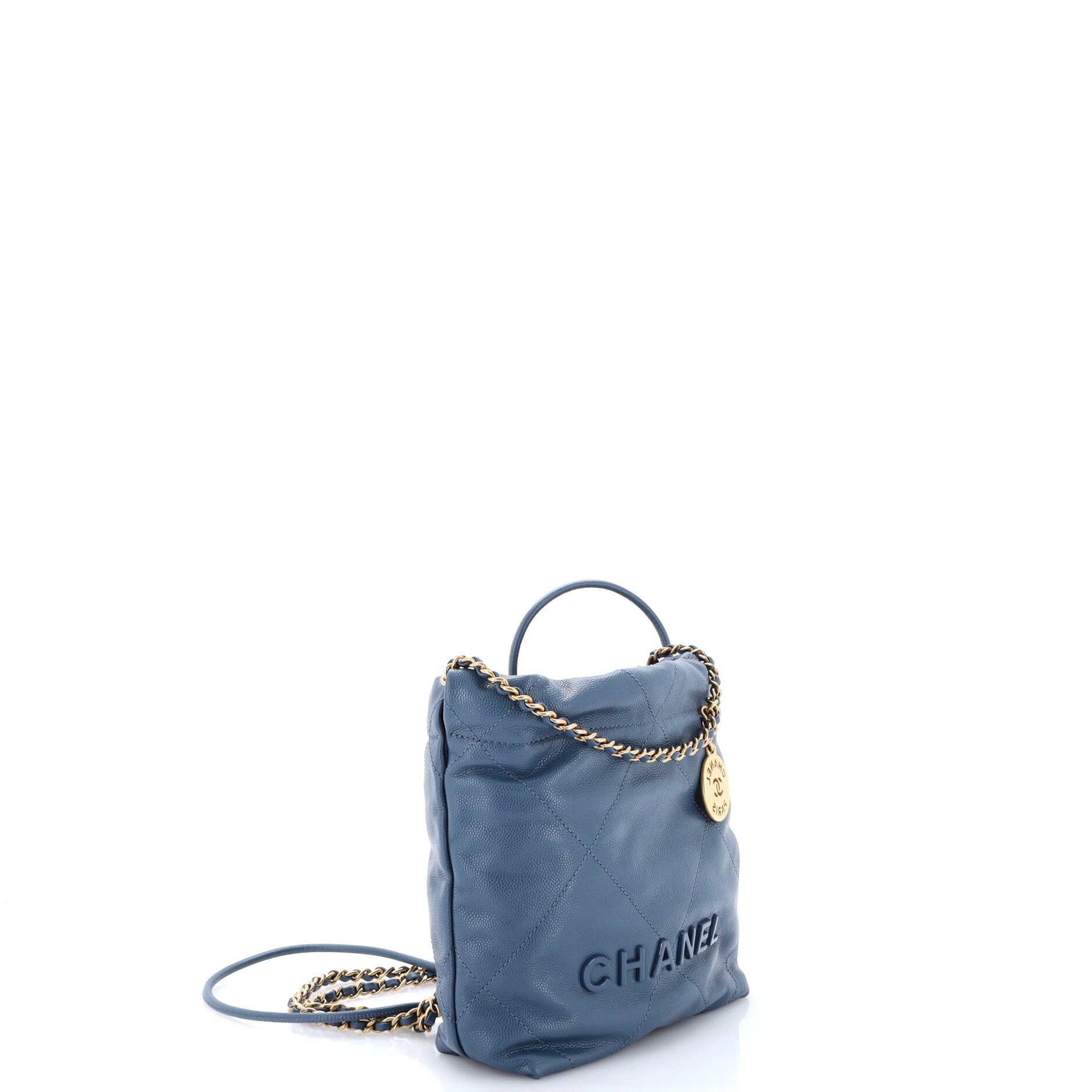 22 Chain Hobo Quilted Caviar Mini