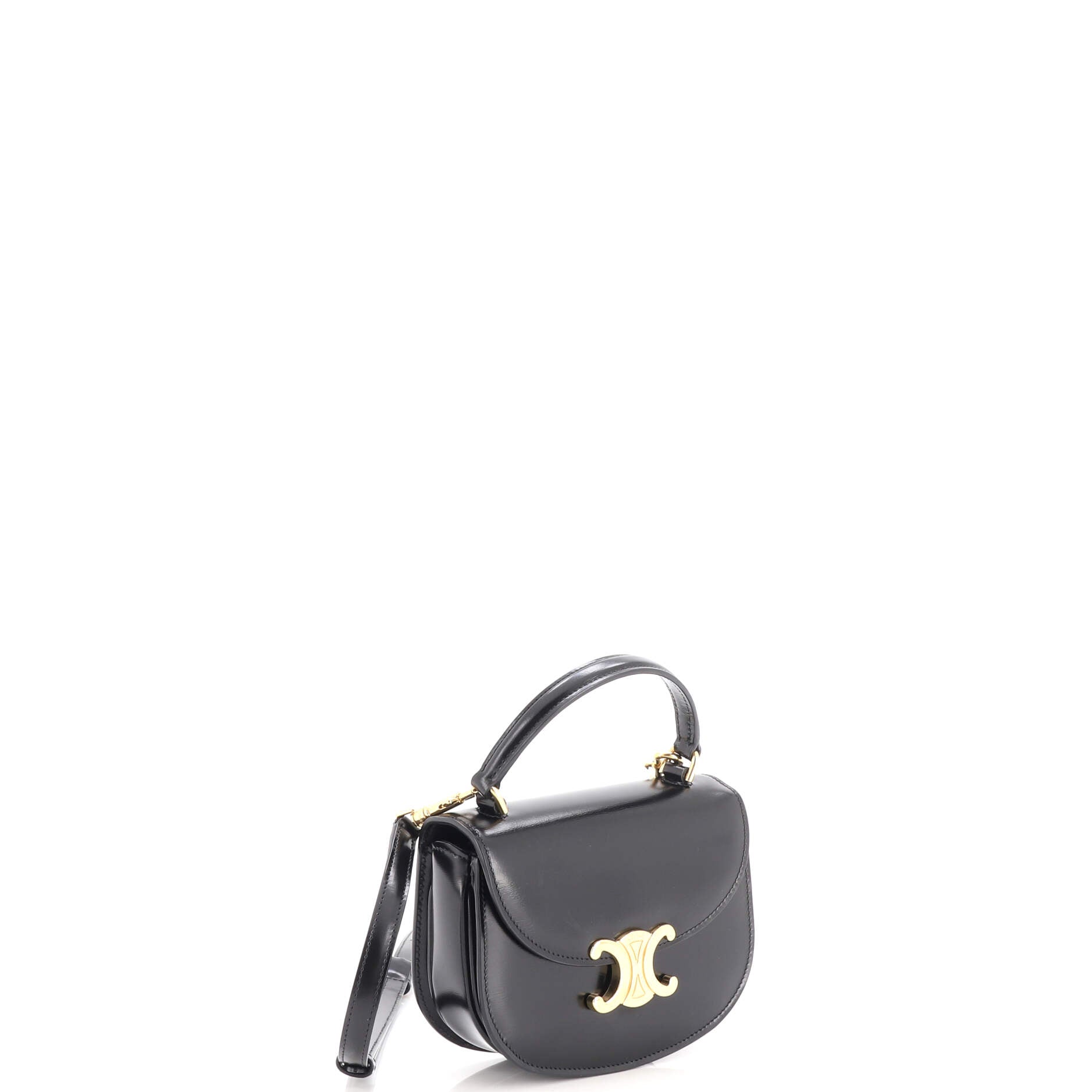 Triomphe Besace Clea Top Handle Flap Bag Leather Mini