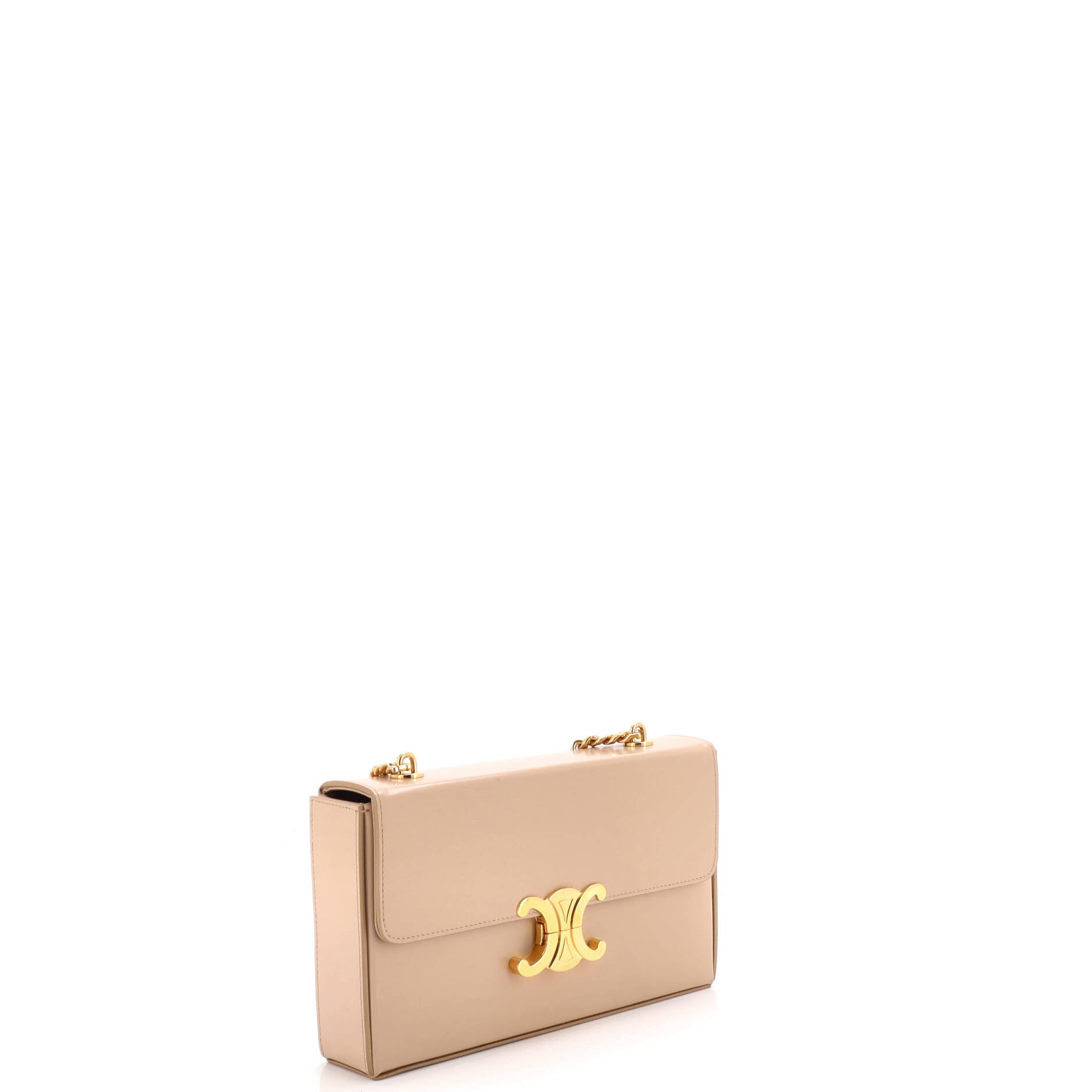 Triomphe Box Chain Shoulder Bag Leather