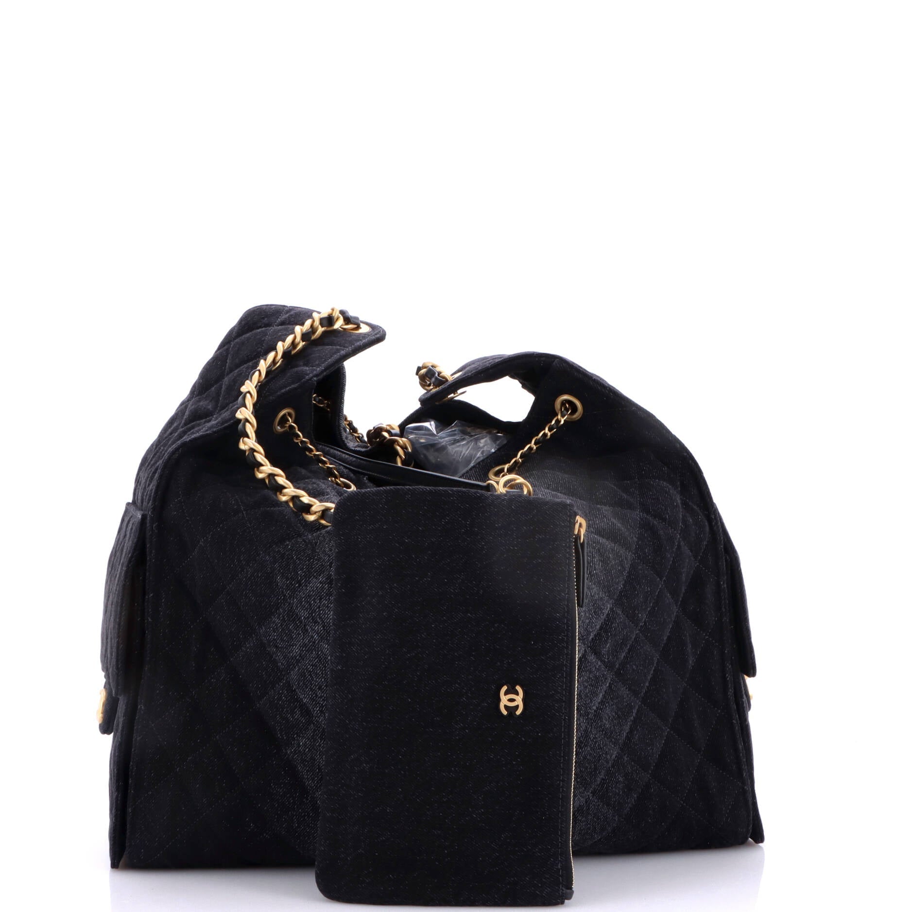 25 Hobo Bag Quilted Denim Large