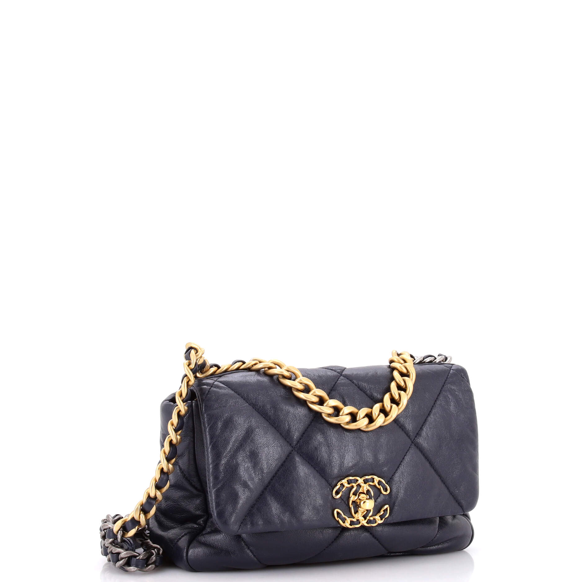 19 Flap Bag Quilted Leather Medium