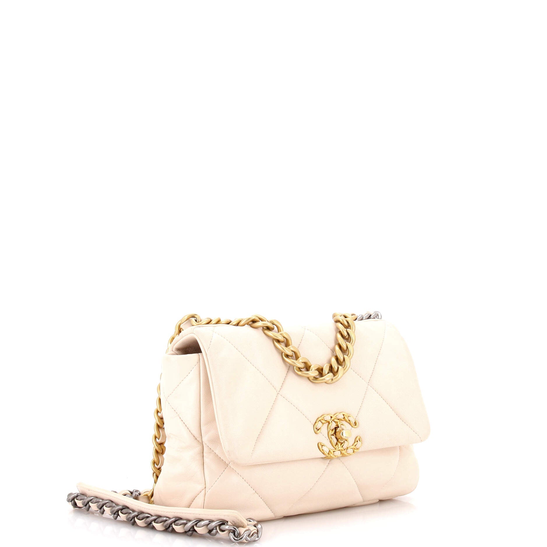 19 Flap Bag Quilted Leather Medium