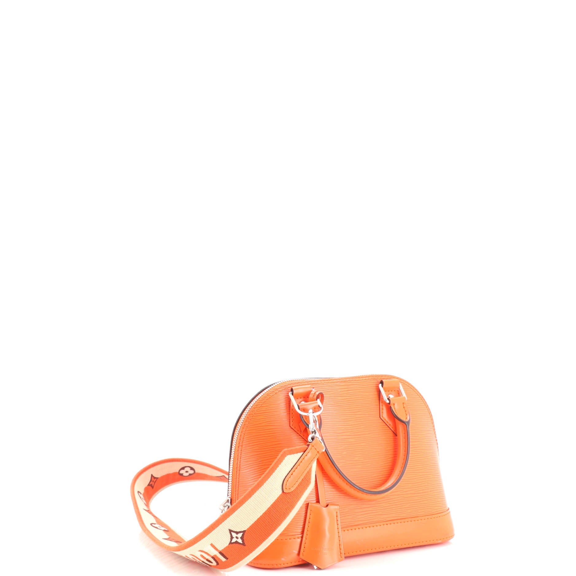 Alma Handbag Epi Leather with Logo Jacquard Strap BB