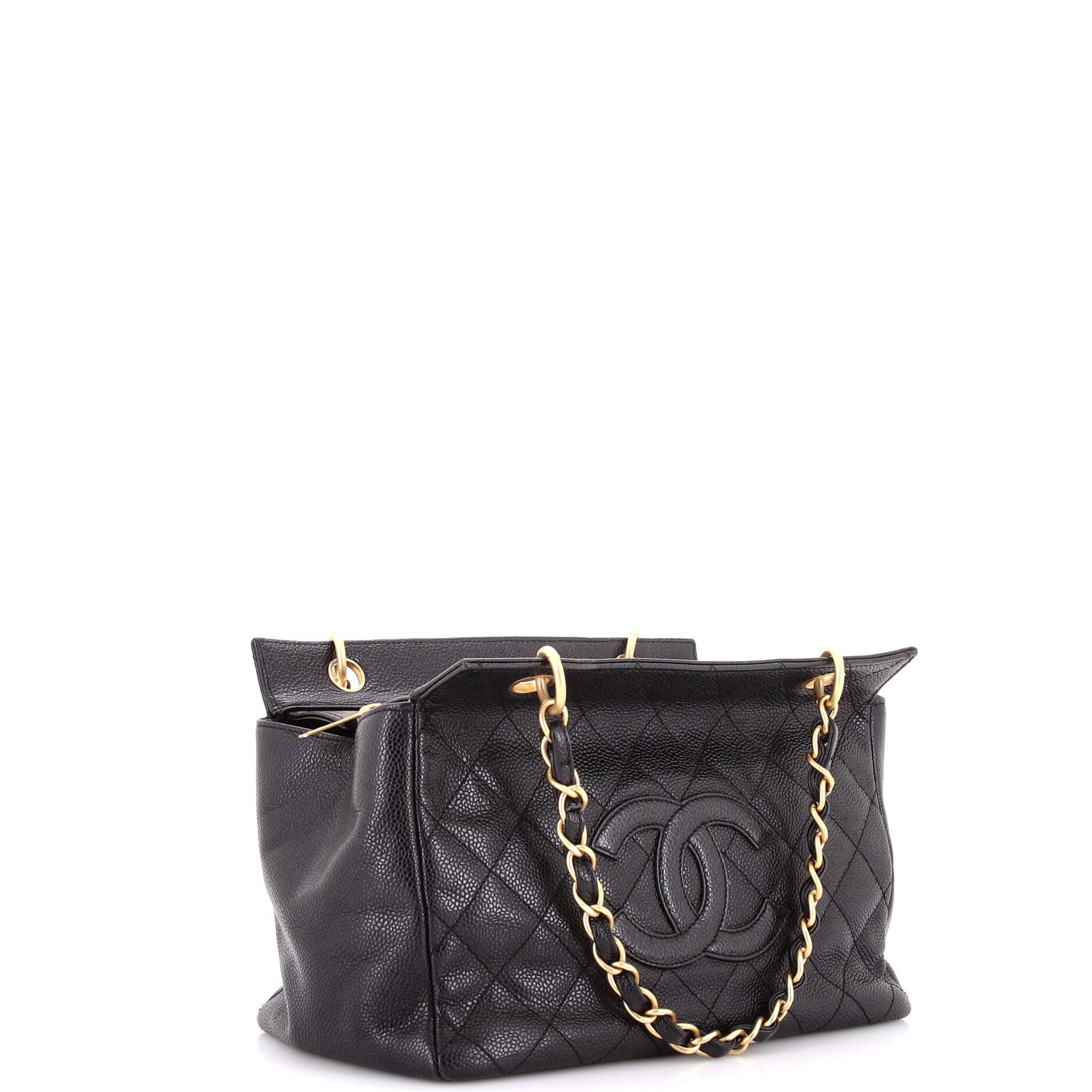 Petite Timeless Tote Quilted Caviar