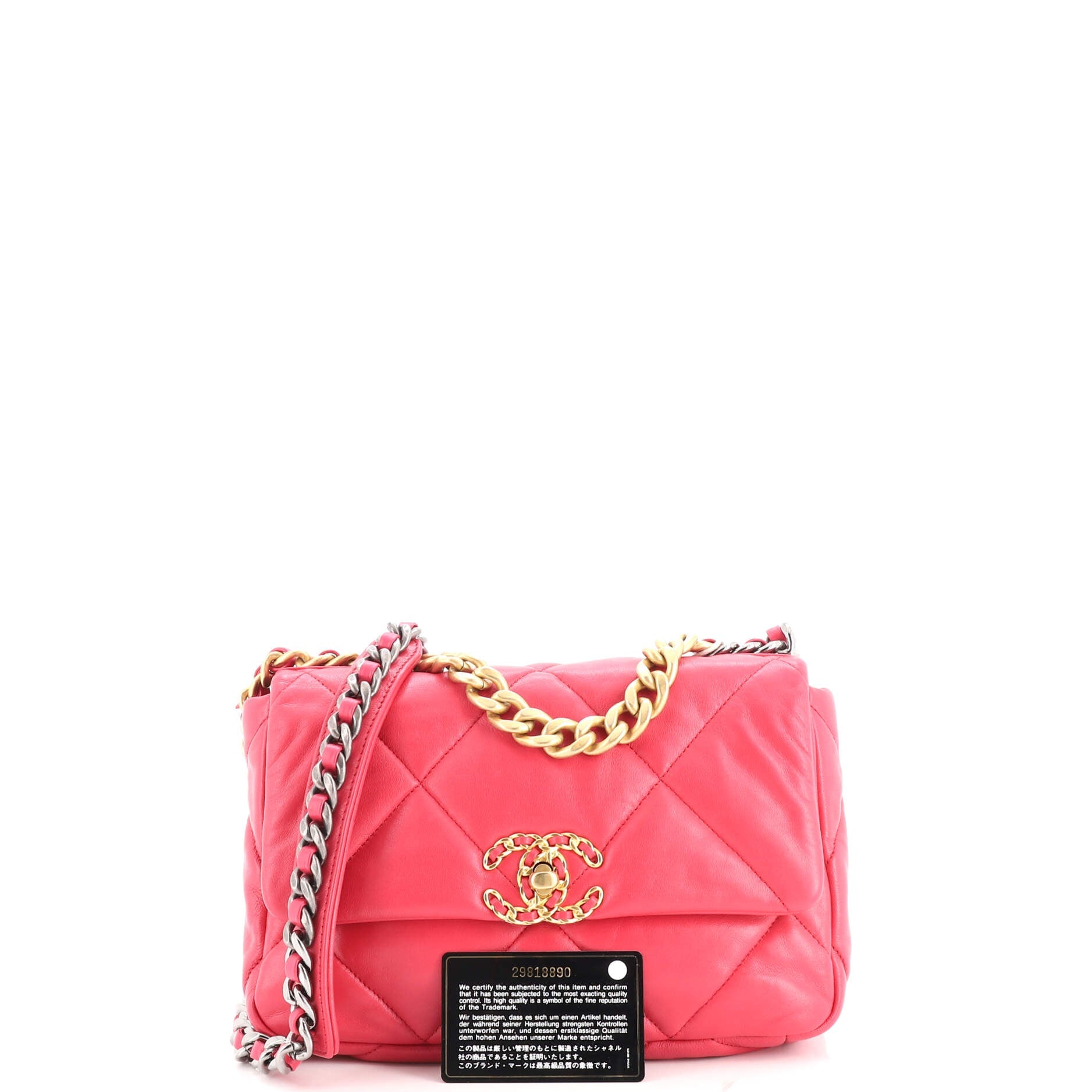19 Flap Bag Quilted Leather Medium