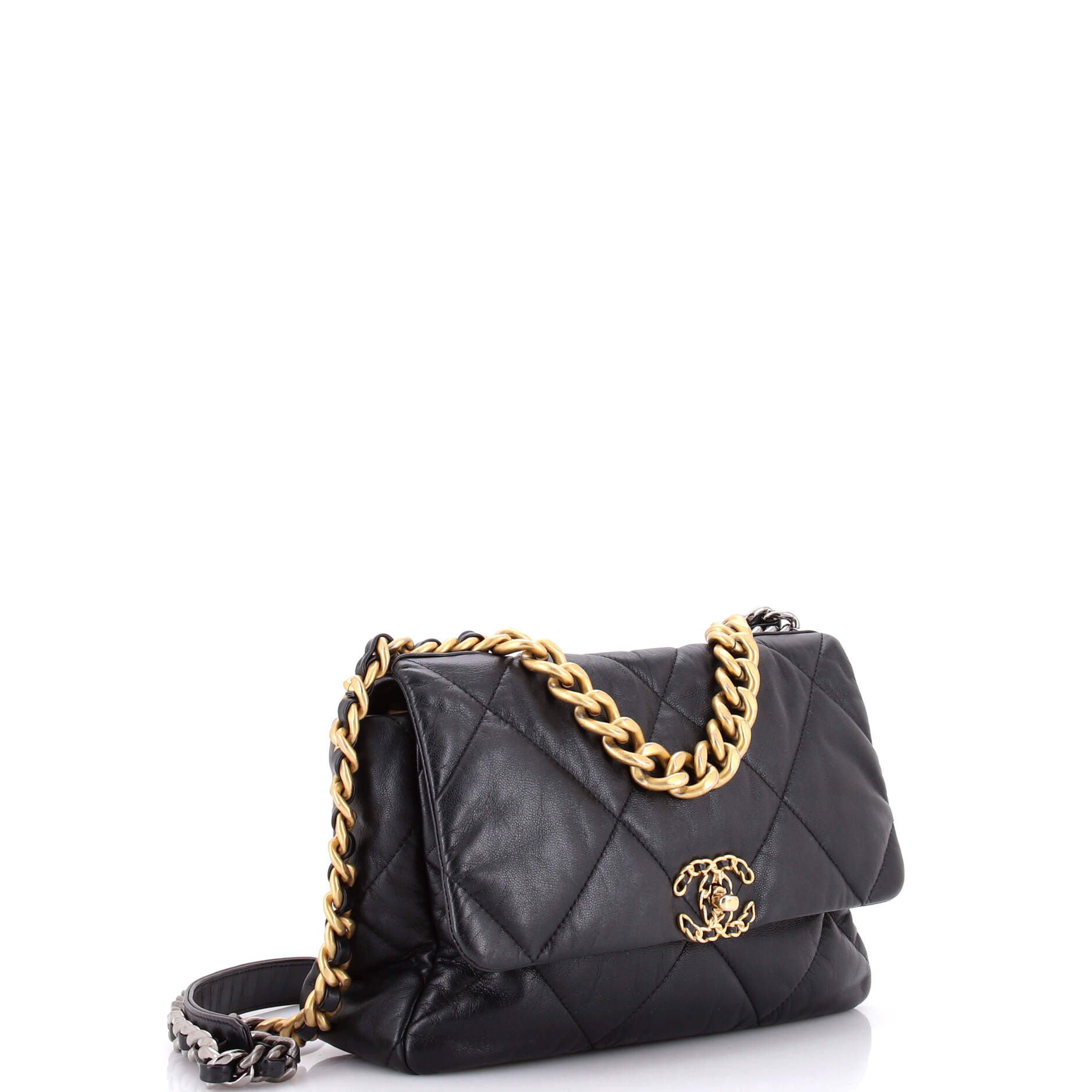 19 Flap Bag Quilted Leather Large