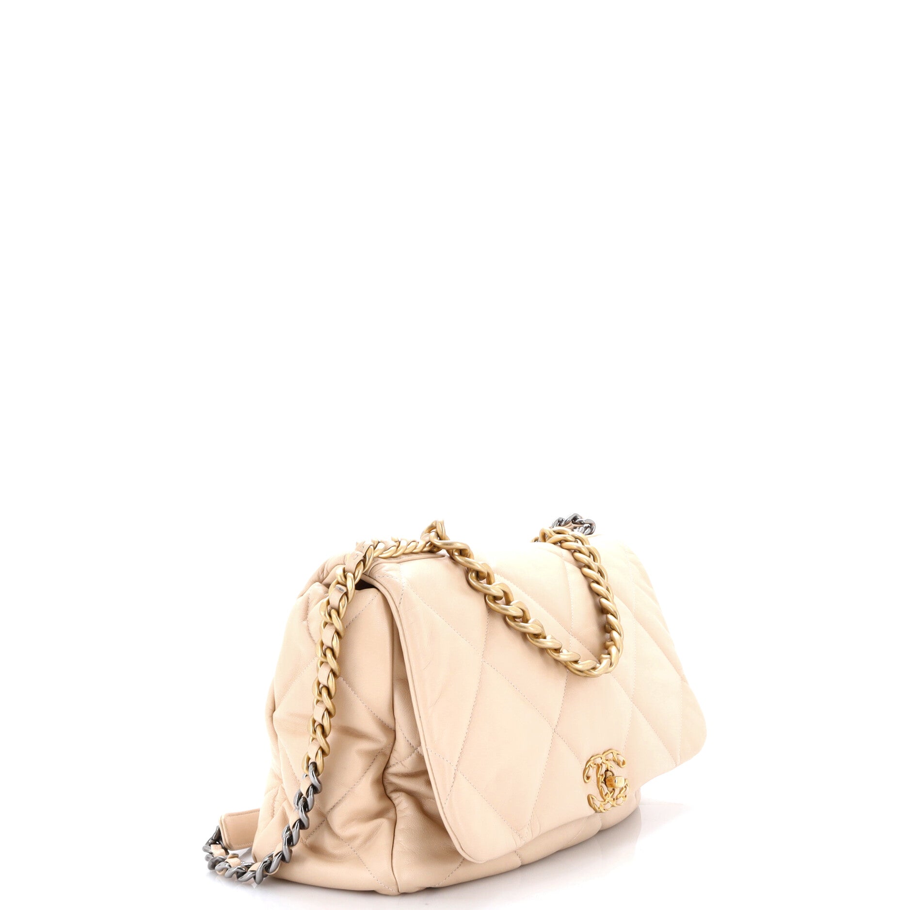 19 Flap Bag Quilted Leather Maxi