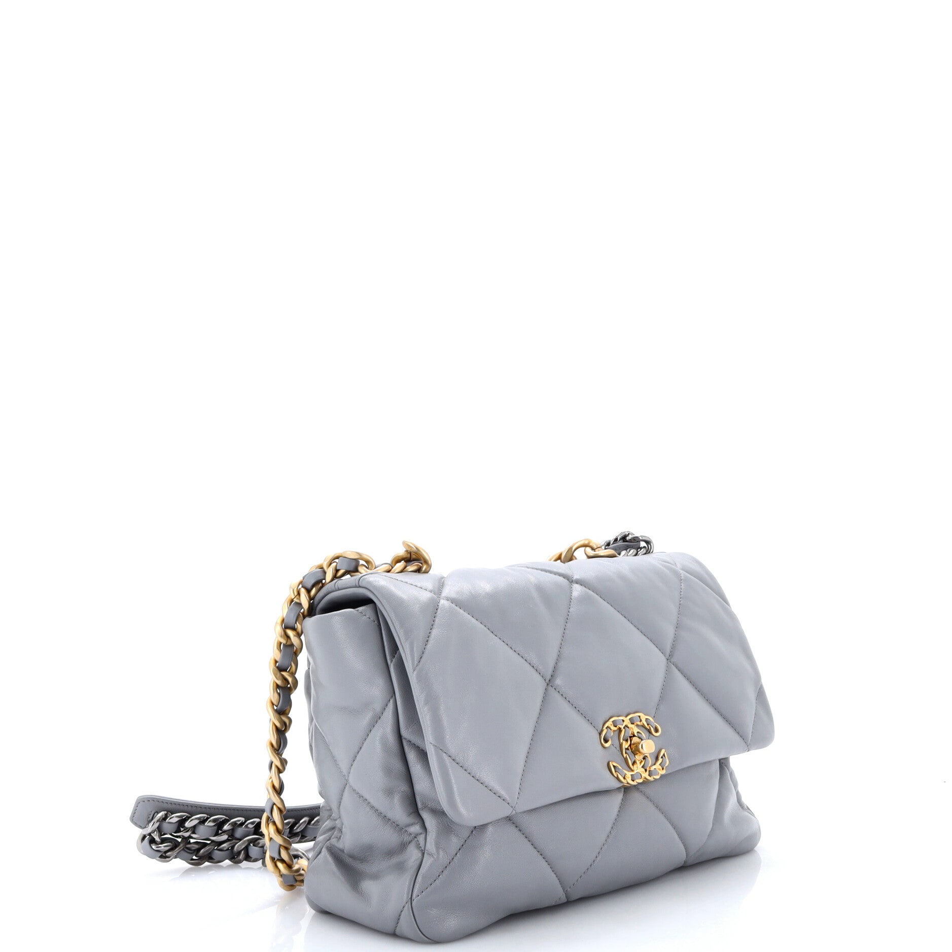 19 Flap Bag Quilted Leather Large
