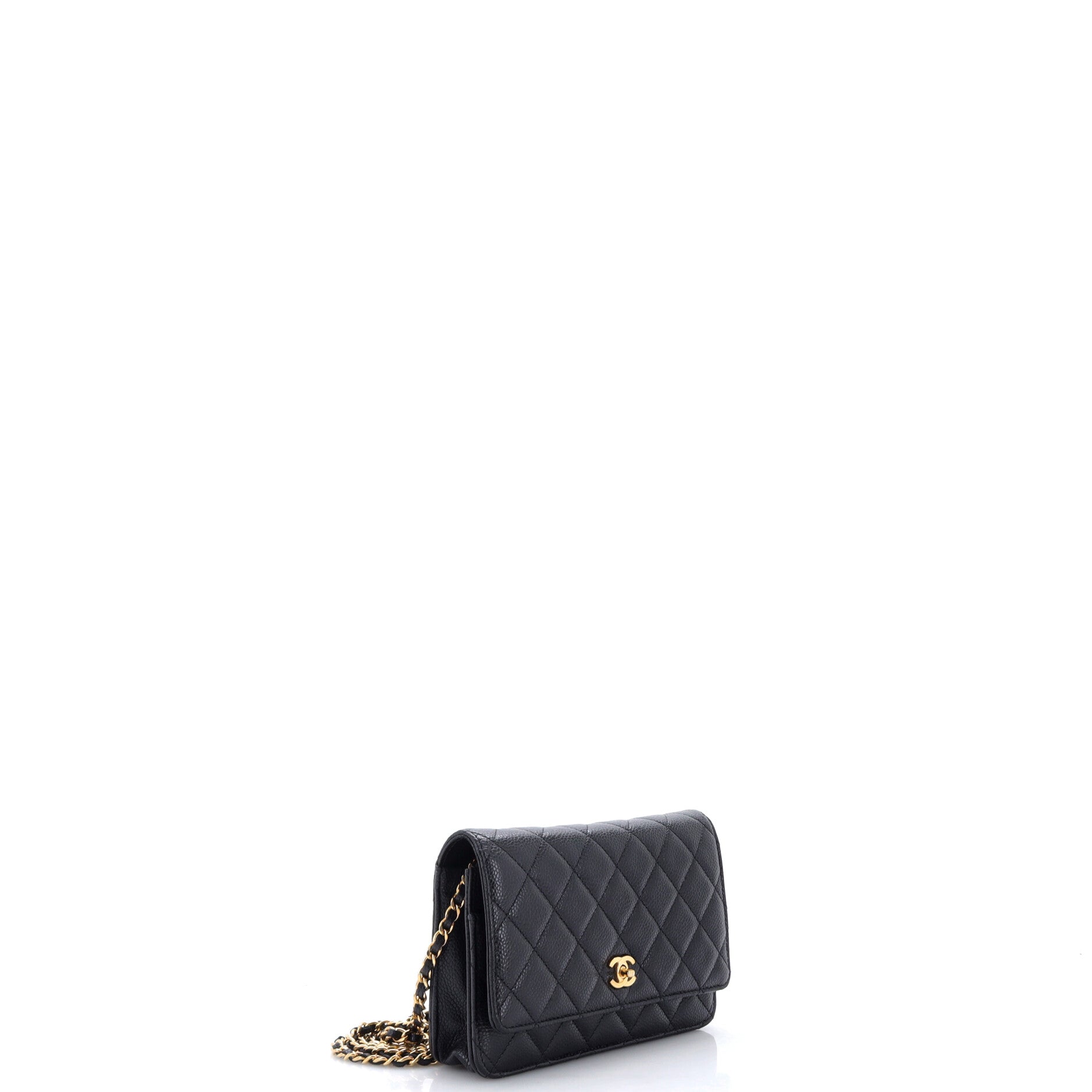 Turnlock CC Wallet on Chain Quilted Caviar
