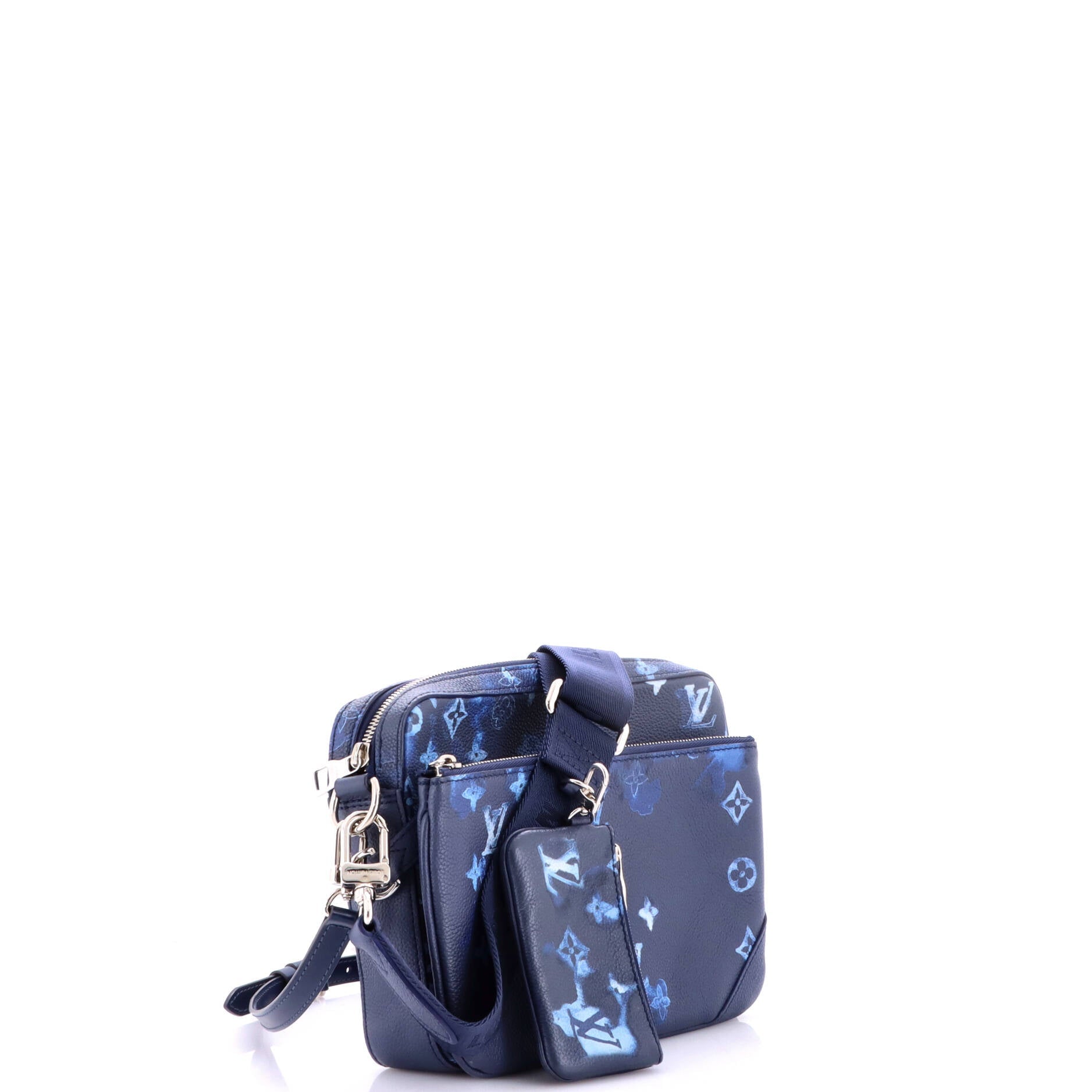 Trio Messenger Bag Limited Edition Monogram Ink Watercolor Leather