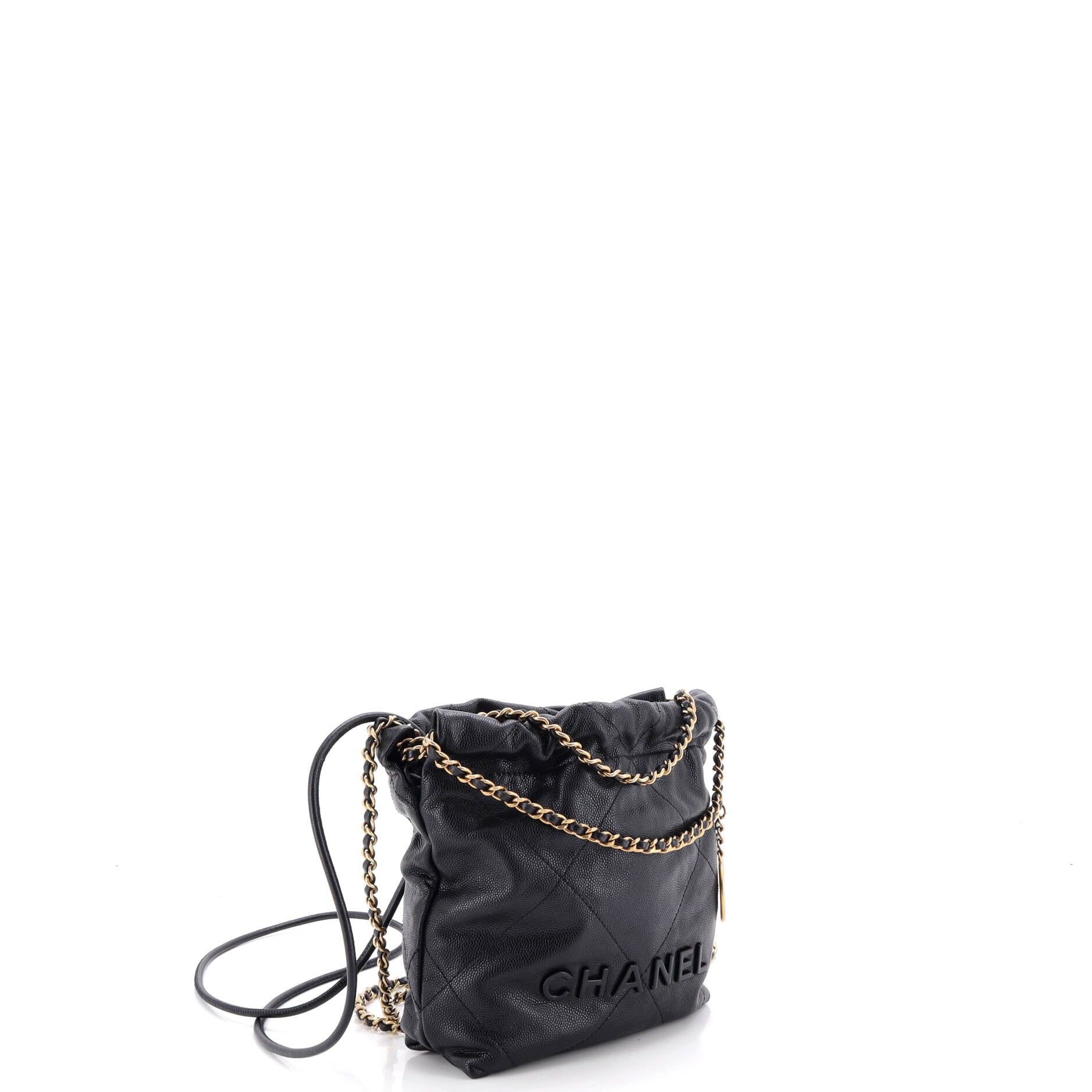 22 Chain Hobo Quilted Caviar Mini
