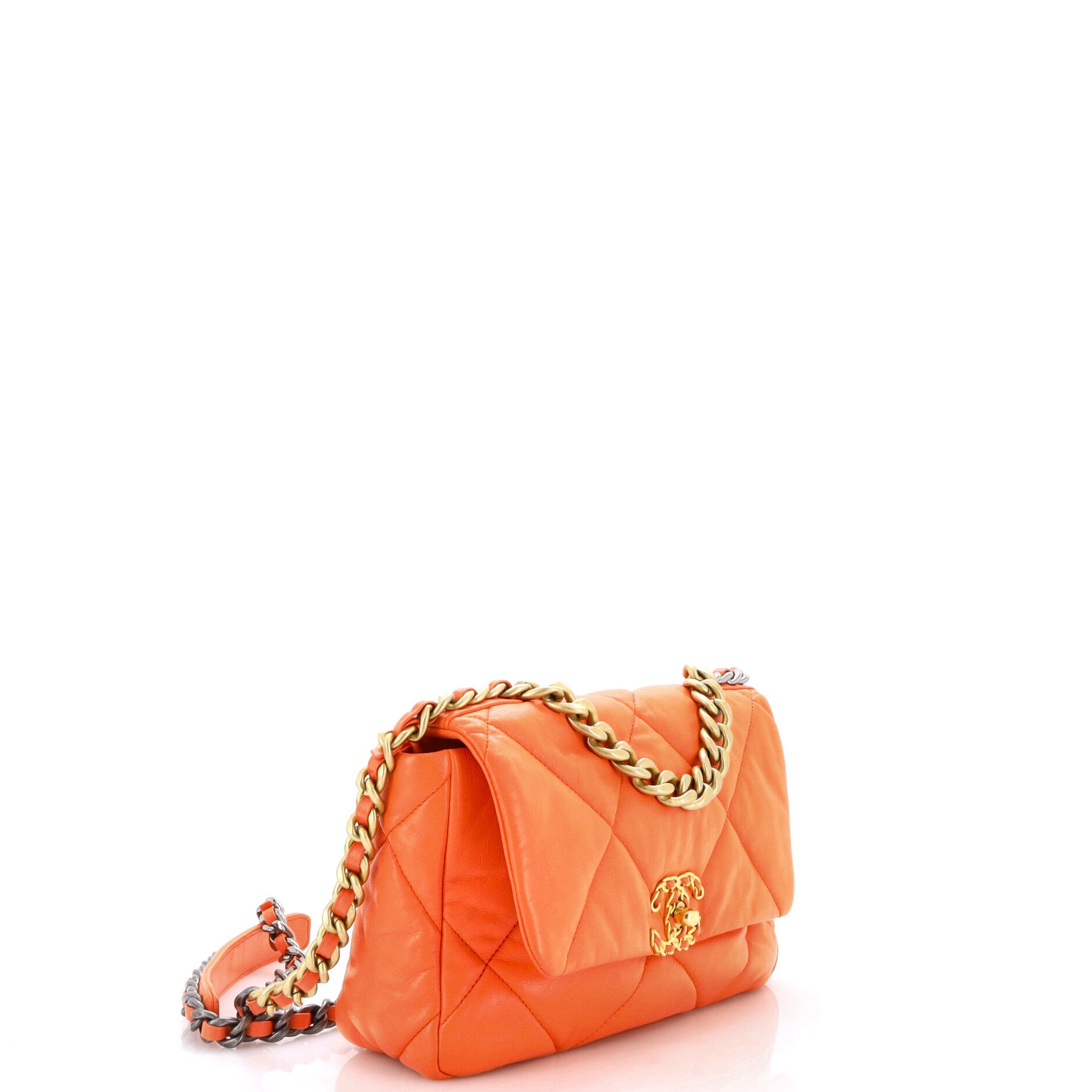 19 Flap Bag Quilted Leather Medium