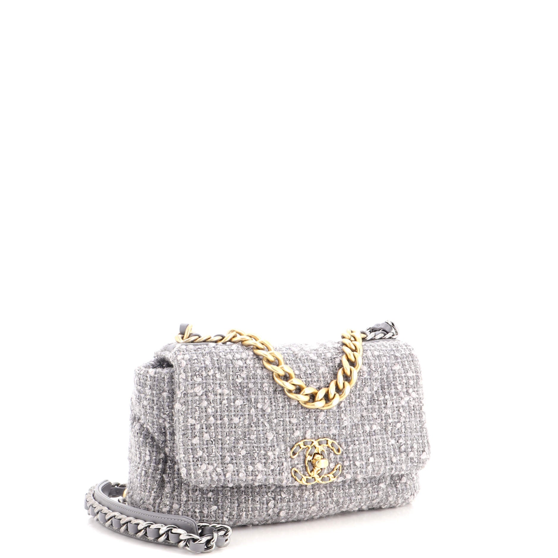 19 Flap Bag Quilted Tweed Medium