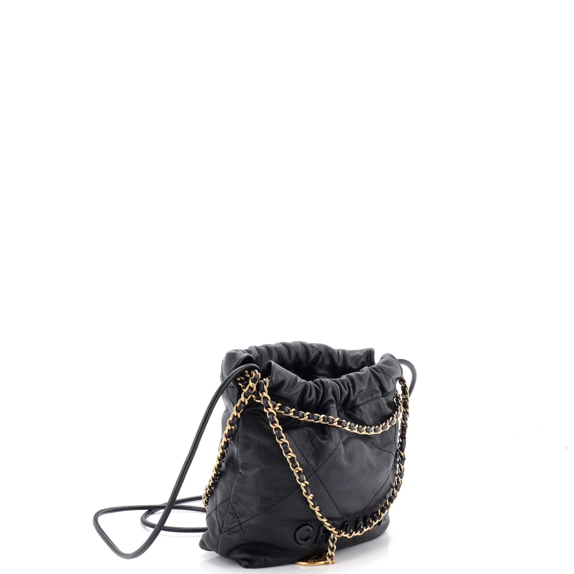 22 Chain Hobo Quilted Caviar Mini