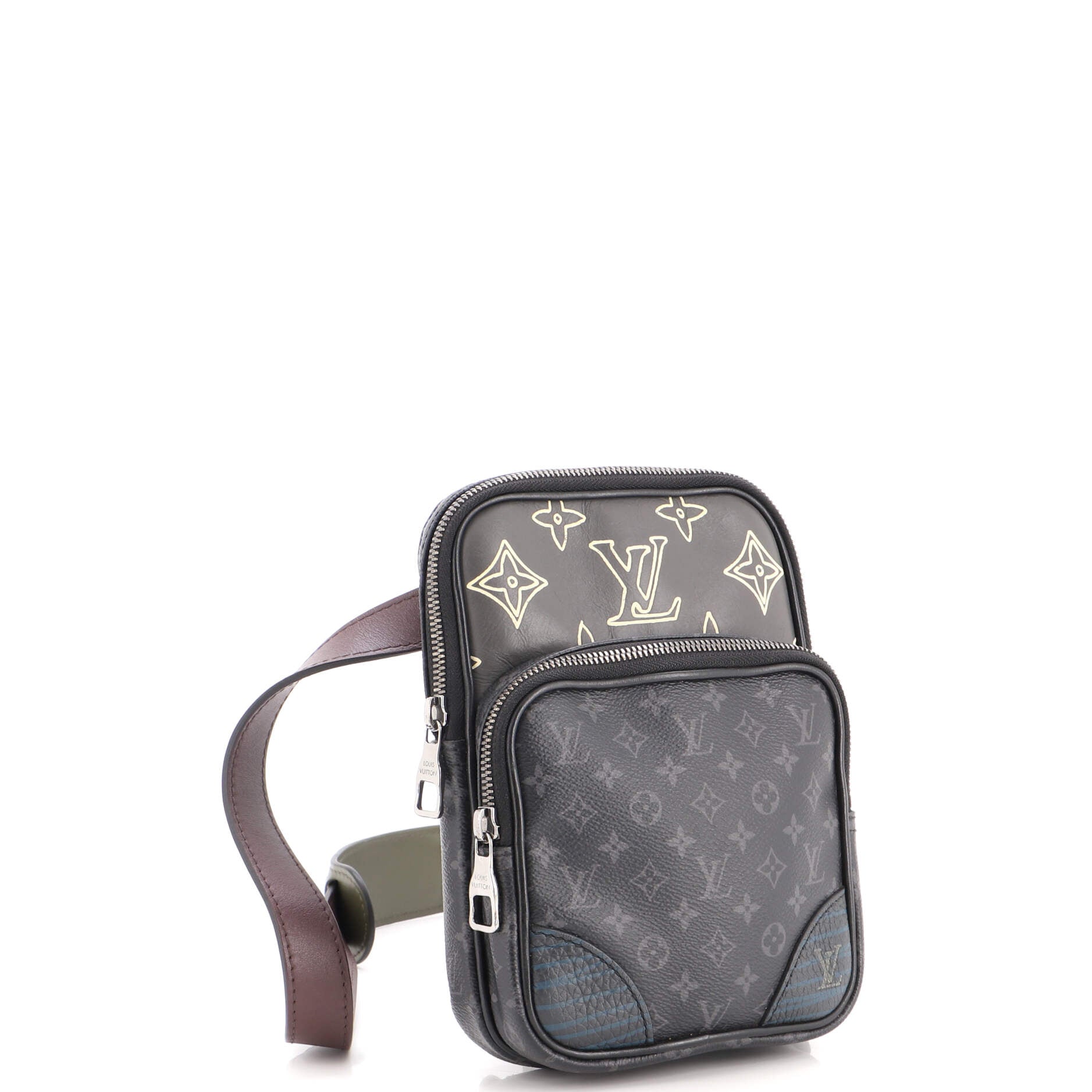 Amazone Sling Bag Patchwork Monogram Eclipse Canvas and Printed Leather