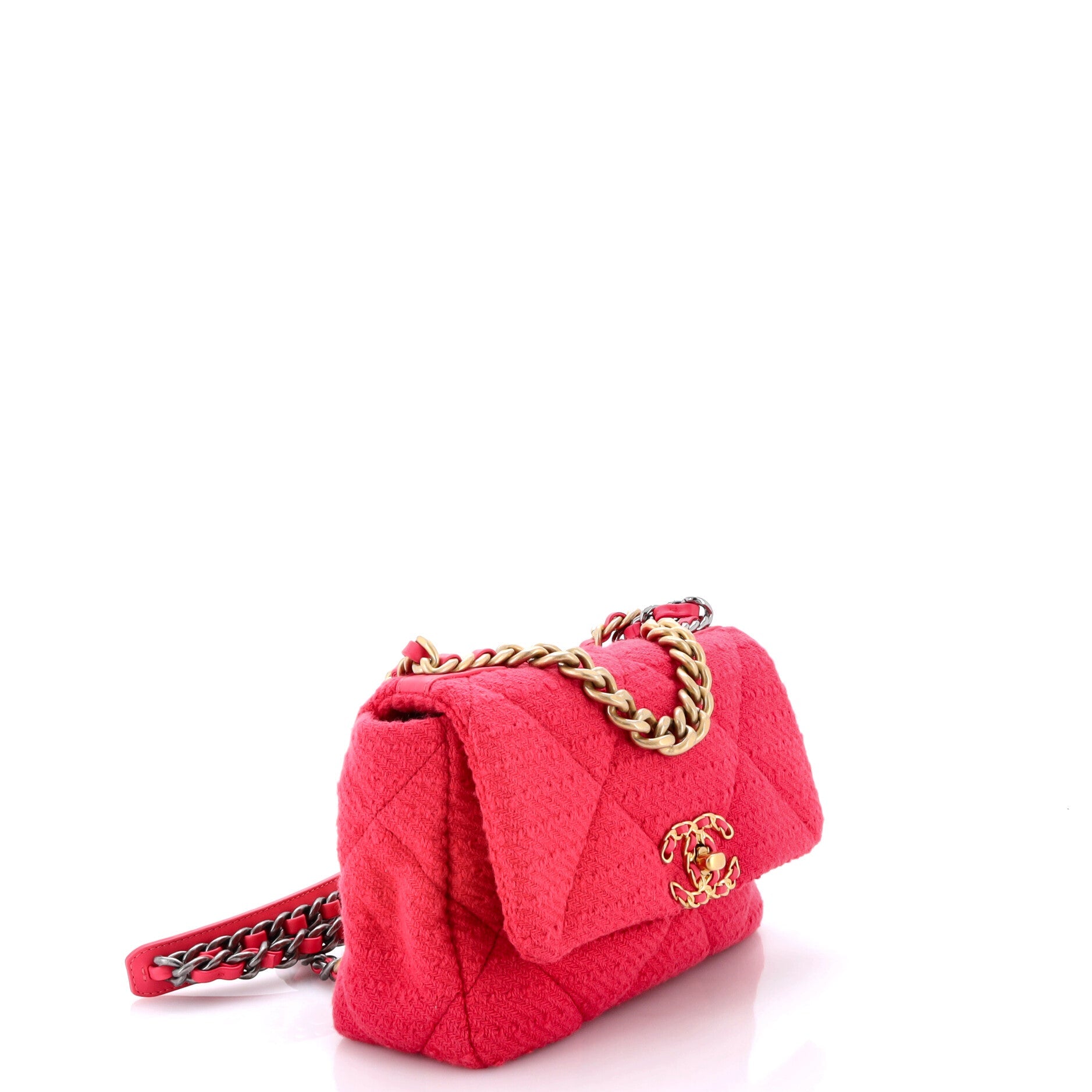 19 Flap Bag Quilted Tweed Medium