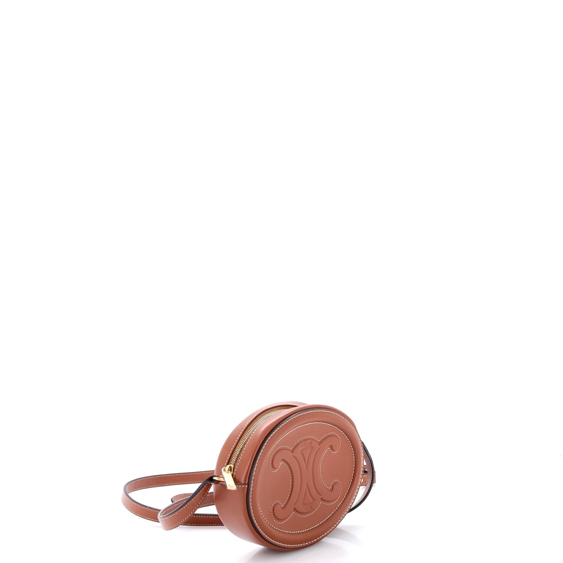 Triomphe Oval Crossbody Bag Leather Mini