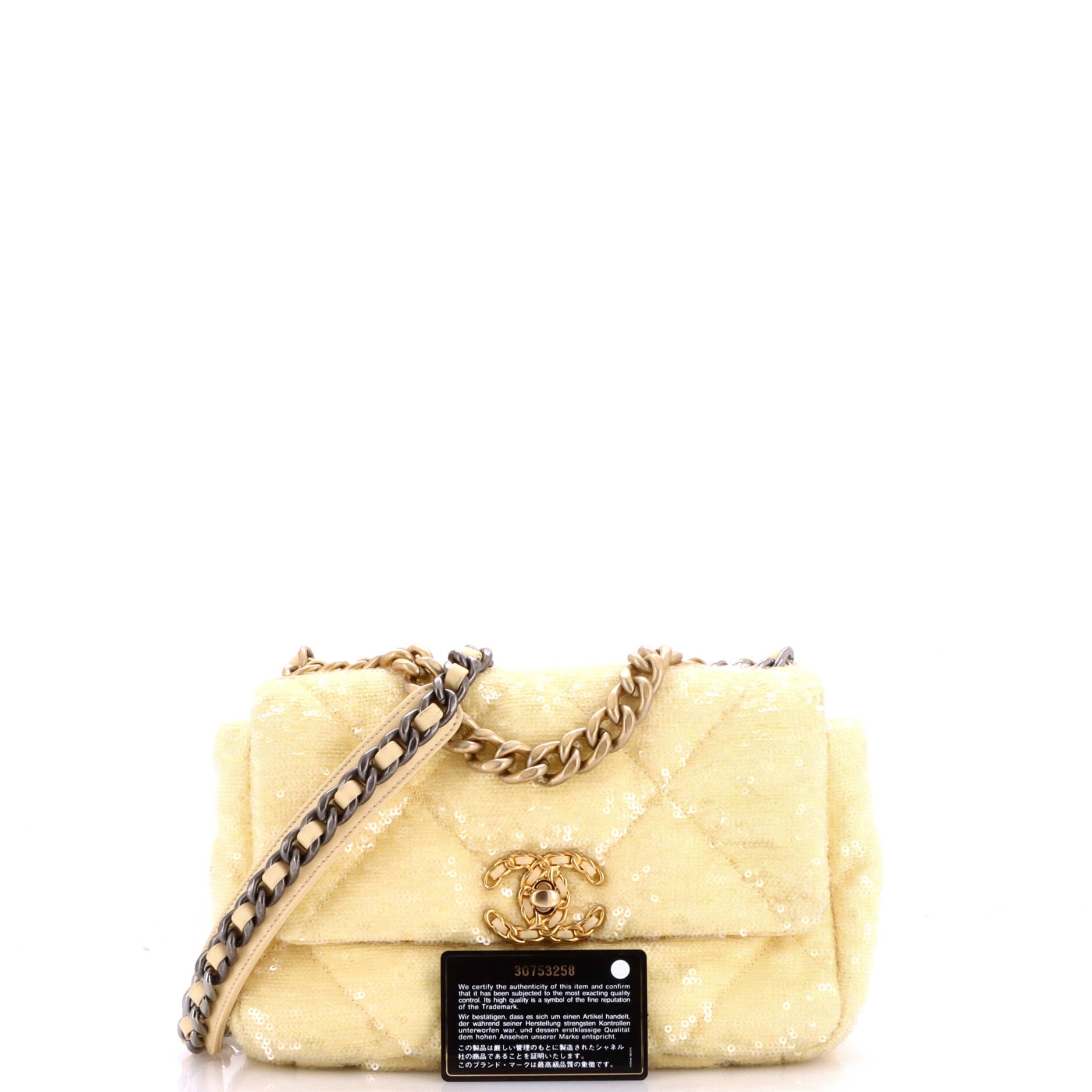 19 Flap Bag Quilted Sequins Medium