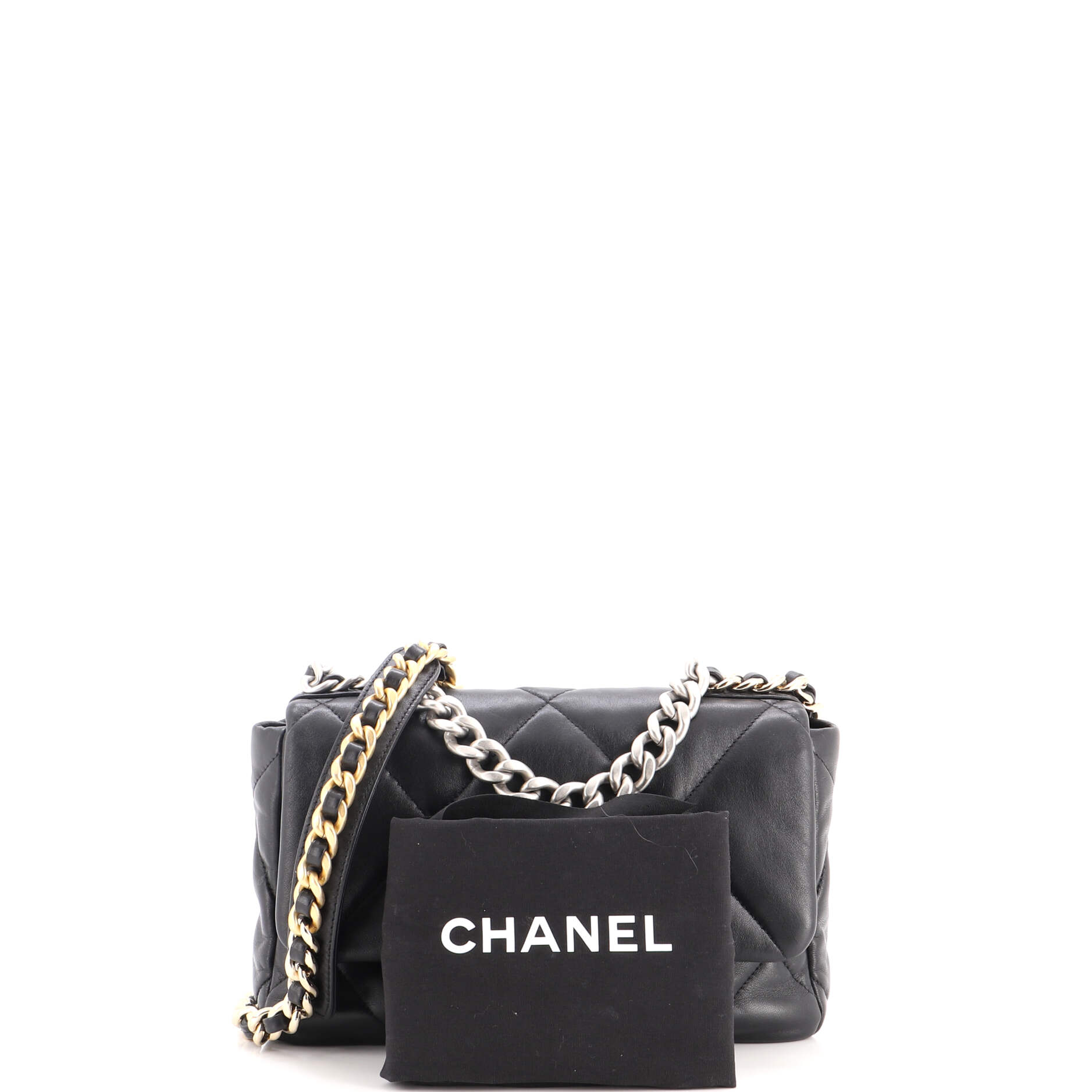 19 Flap Bag Quilted Leather Medium