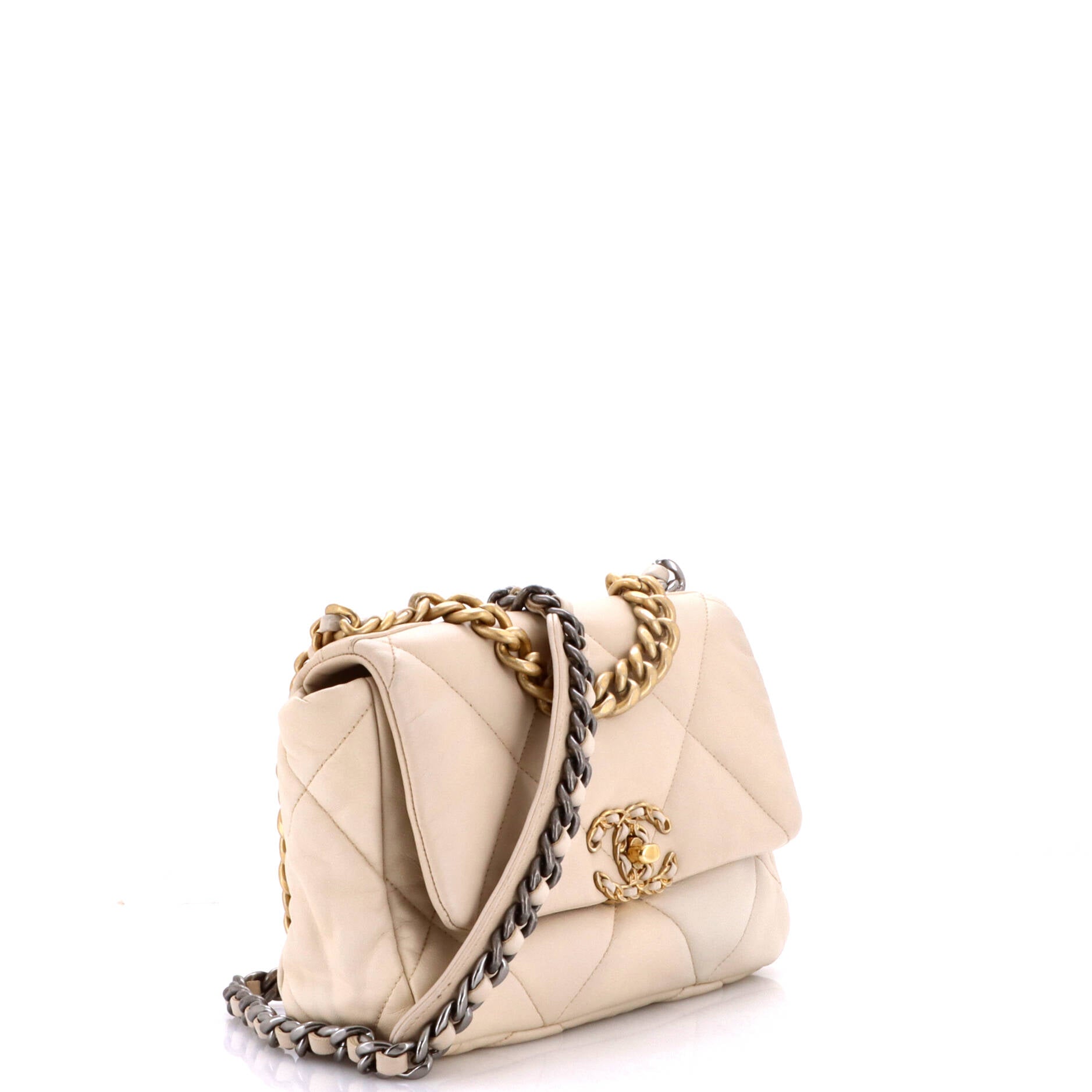 19 Flap Bag Quilted Leather Medium