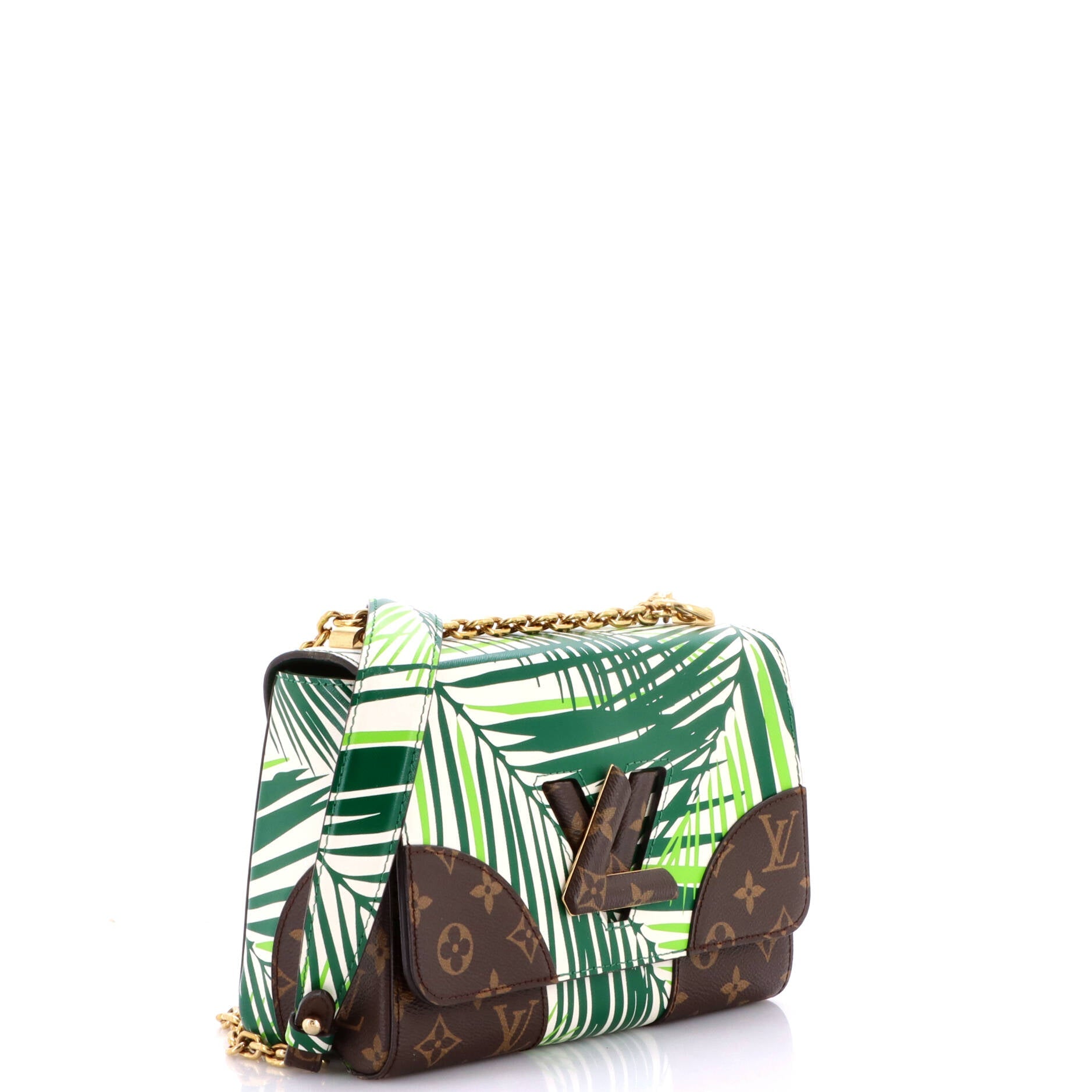 Twist Handbag Limited Edition Palm Print Leather with Monogram Canvas MM