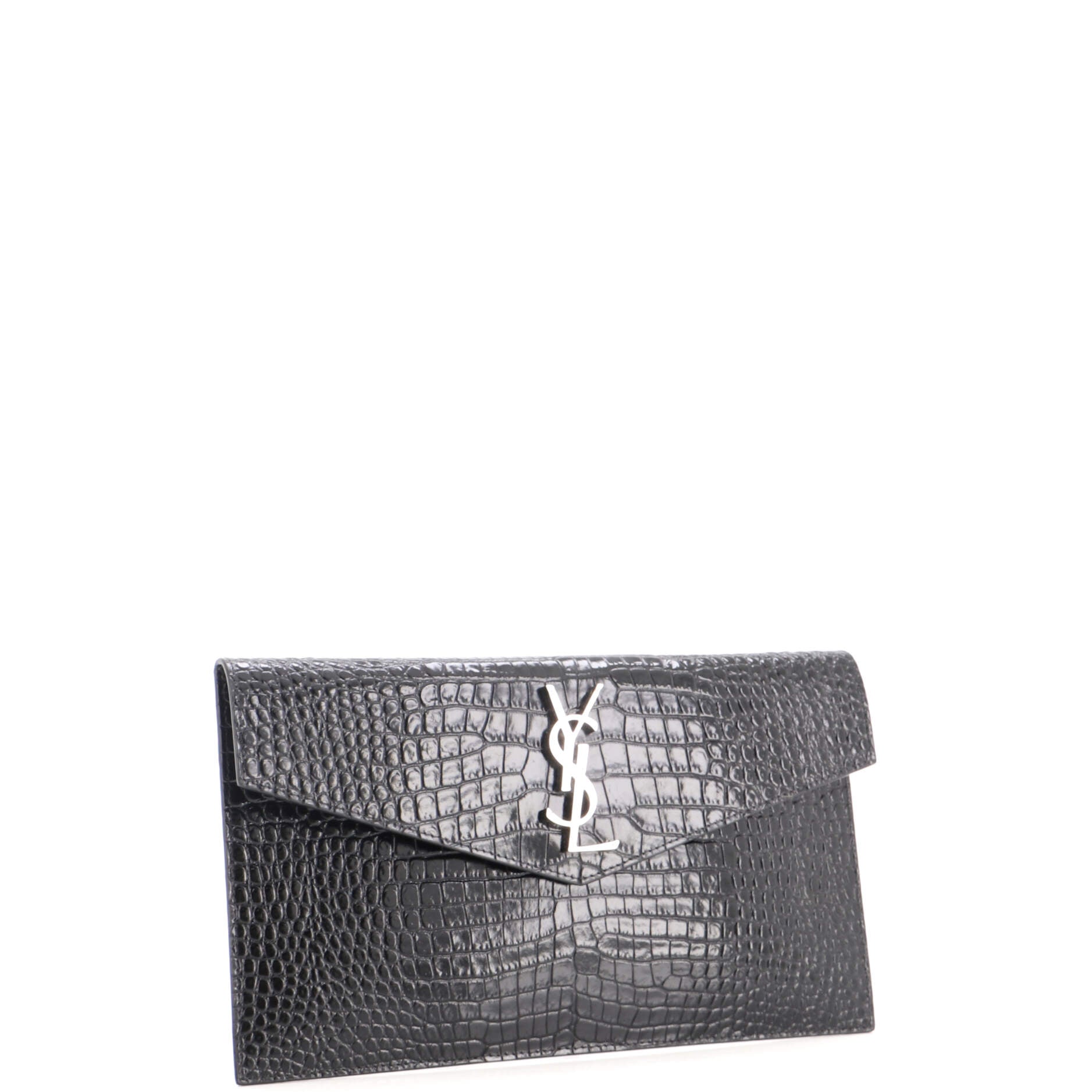 Uptown Pouch Crocodile Embossed Leather