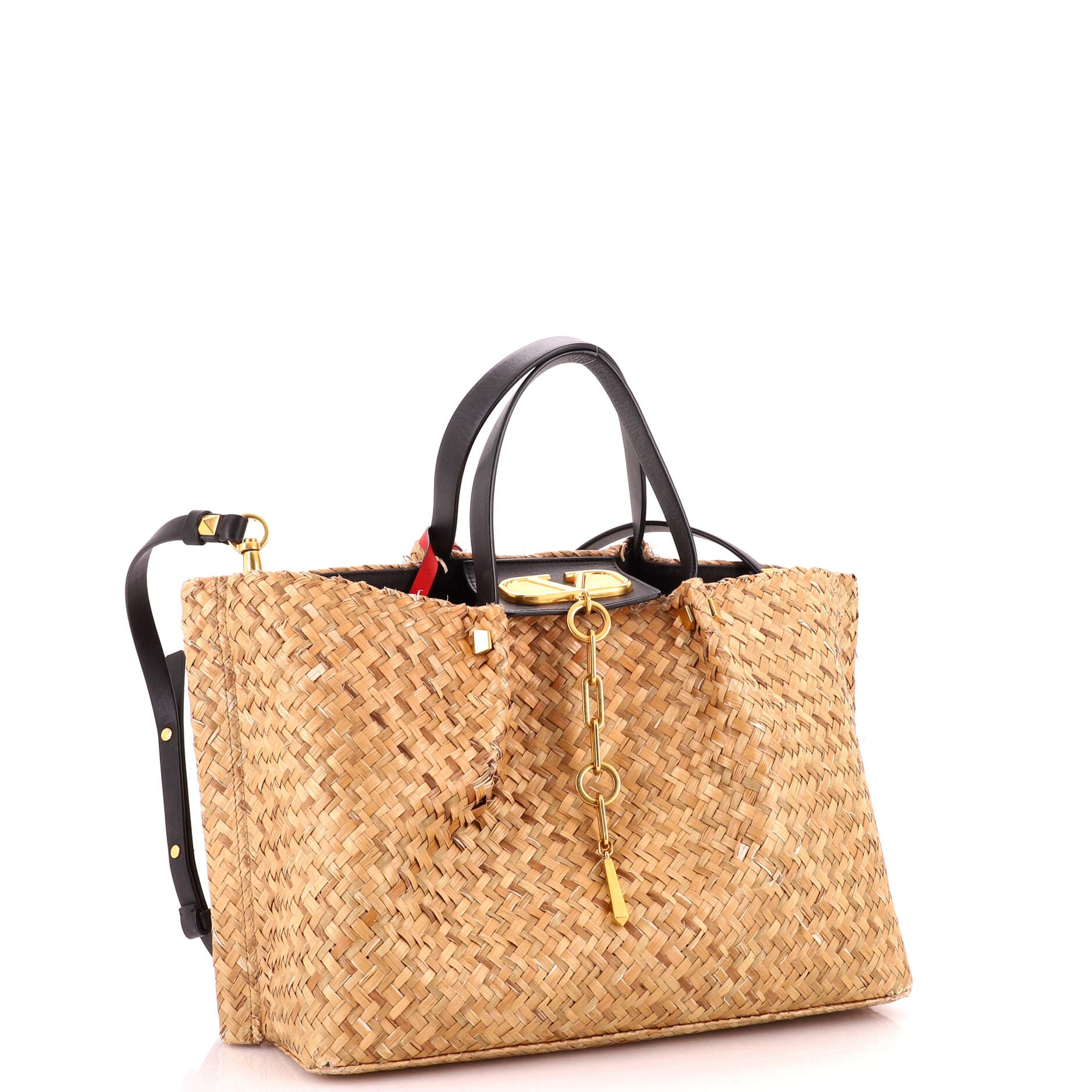 Valentino Garavani VLogo Escape Tote Straw Medium