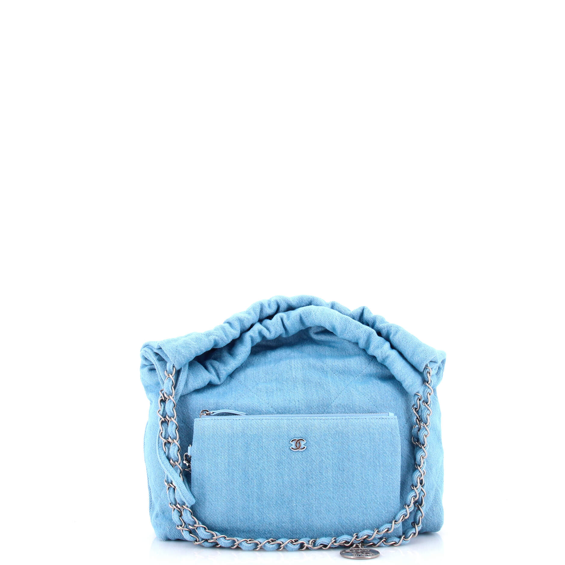 22 Chain Hobo Quilted Denim Small