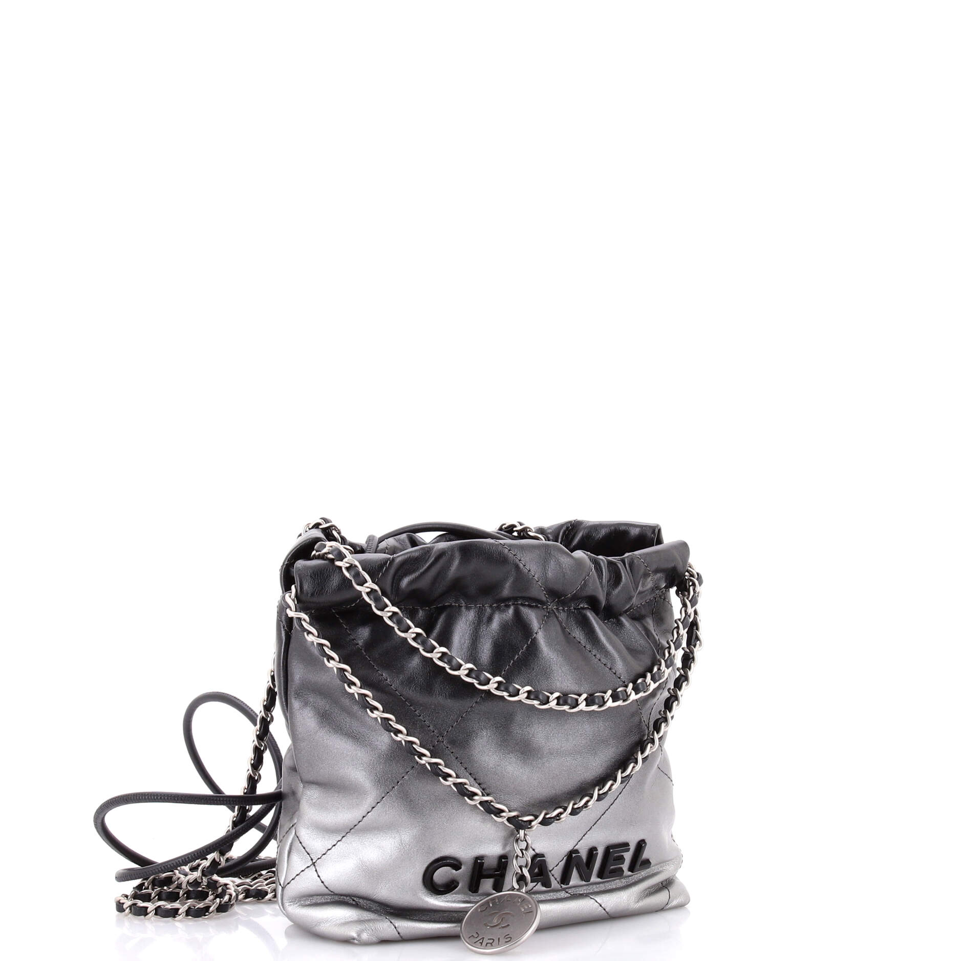 22 Chain Hobo Quilted Metallic Degrade Calfskin Mini